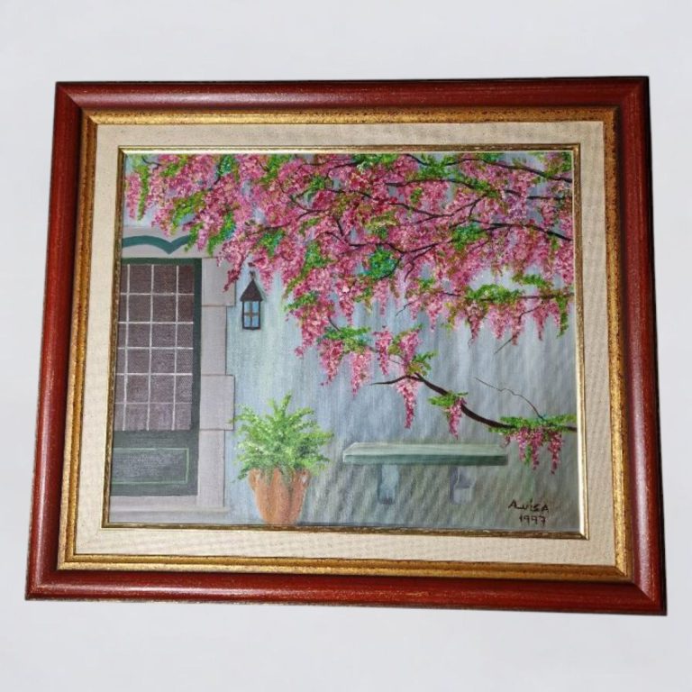 Pátio com Bougainvillea – A. Luísa (1997) 50x57cms