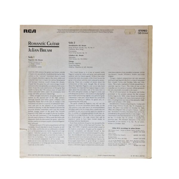 Romantic Guitar - Julian Bream - (1970)