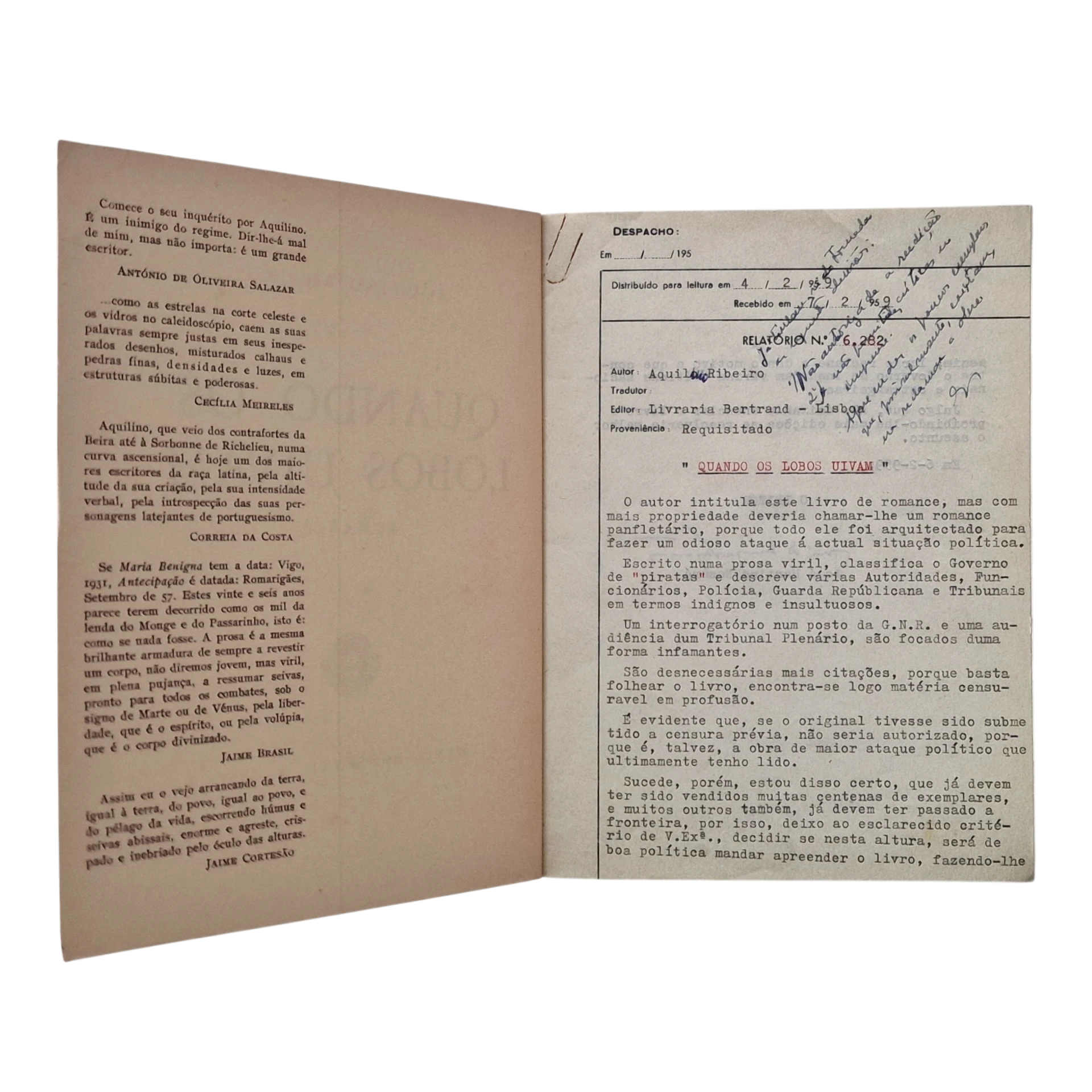Quando os Lobos Uivam – Aquilino Ribeiro – Edição Fac-similada da 1.ª Edição de 1958 (2014)