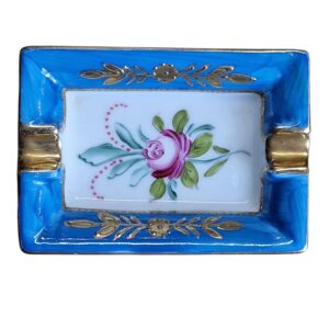 Cinzeiro Paris Royal em Porcelana com Flor Central