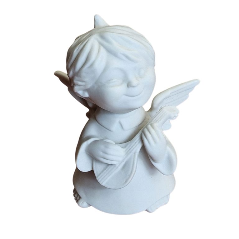 Anjo maroto em biscuit com bandolim – Vista Alegre