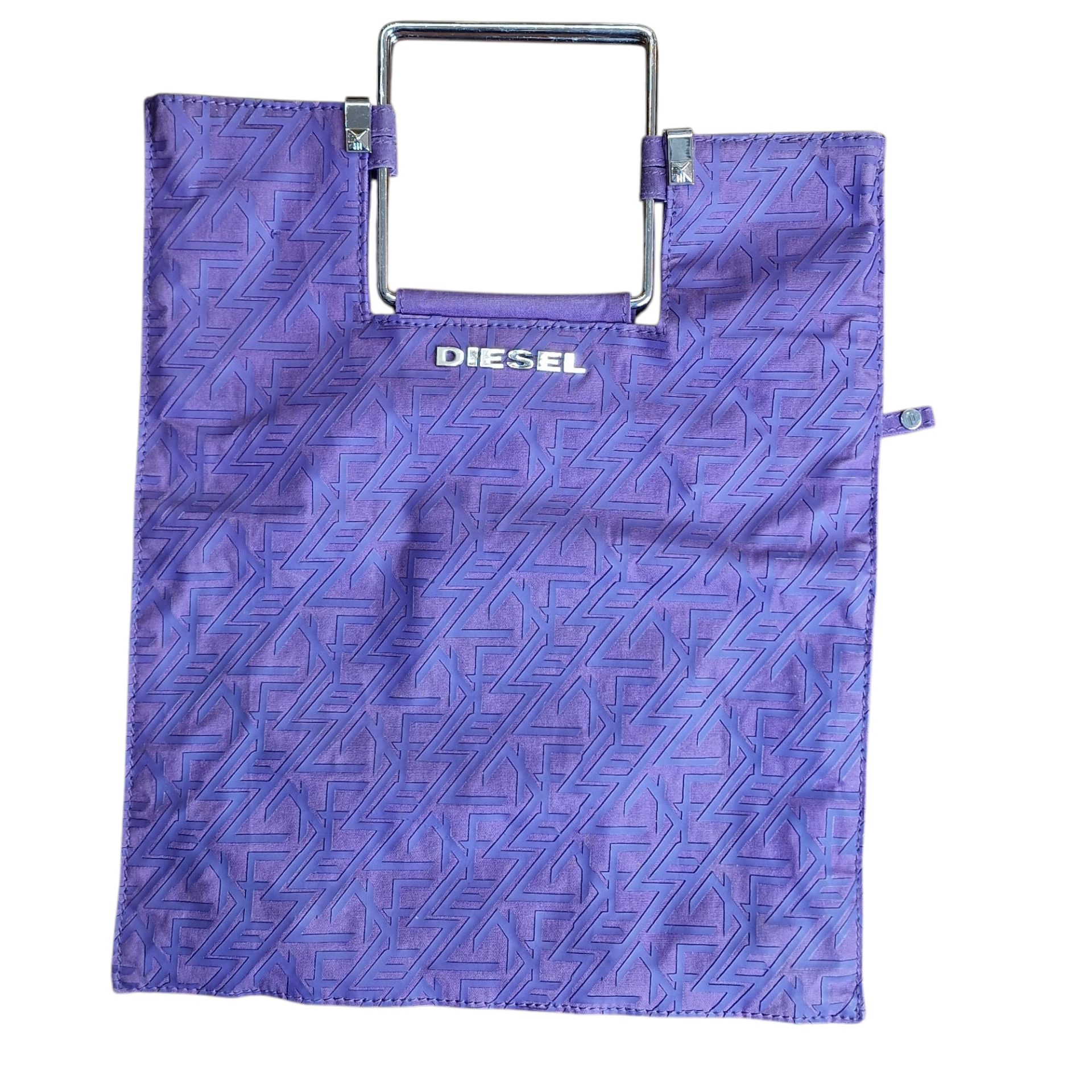 Mala Diesel em Tecido Roxo com Logótipo em Relevo e Pega Metálica