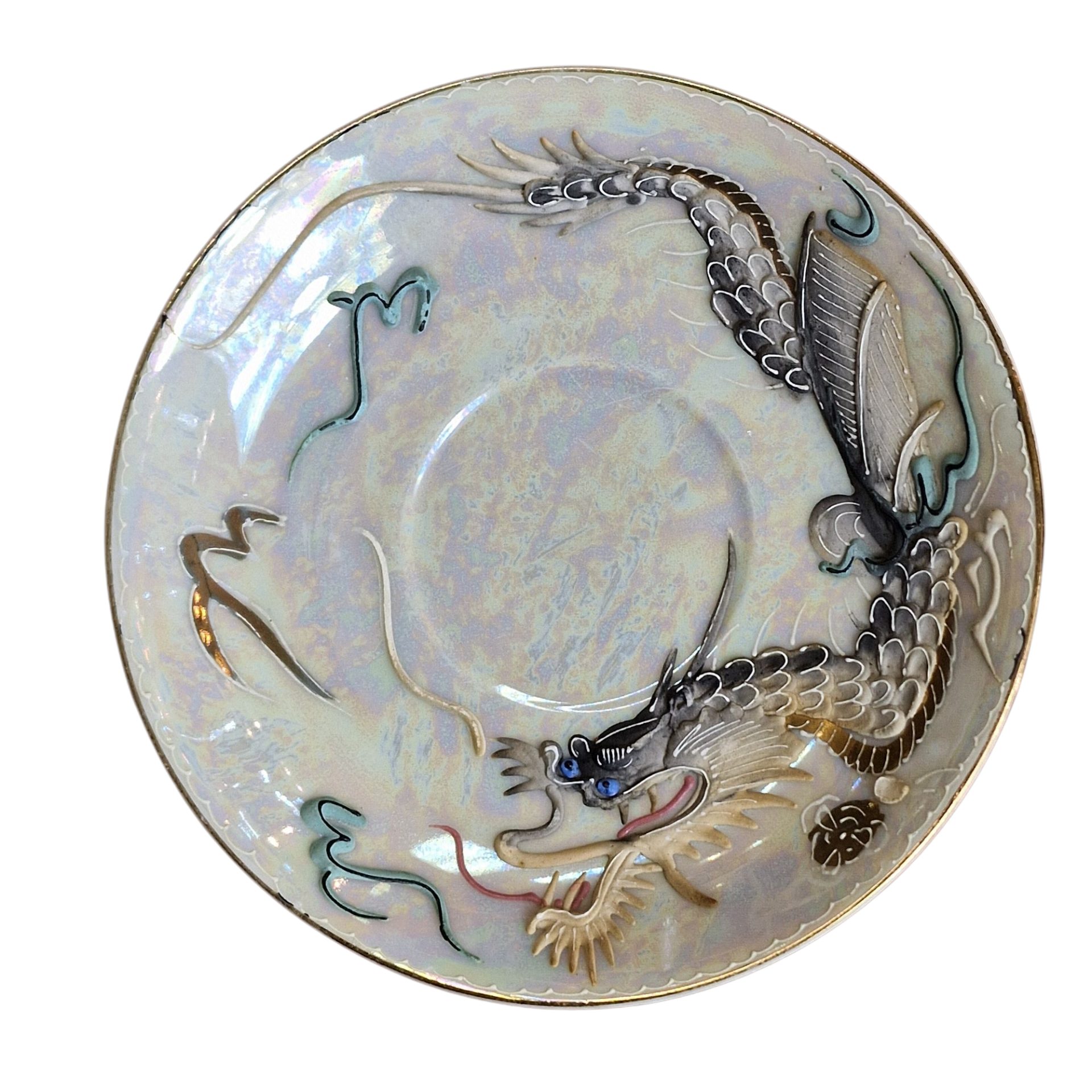 Conjunto japonês de chá com motivo de dragão e gueixa em lithophane– Maruku China