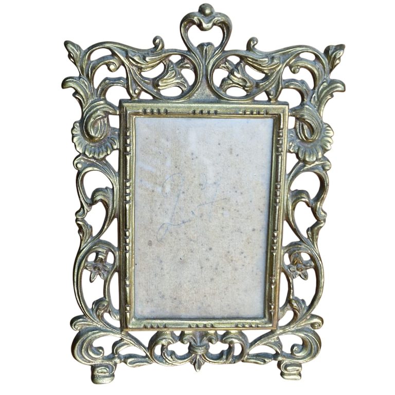 Moldura de Bronze com Suporte Posterior Ornamentado