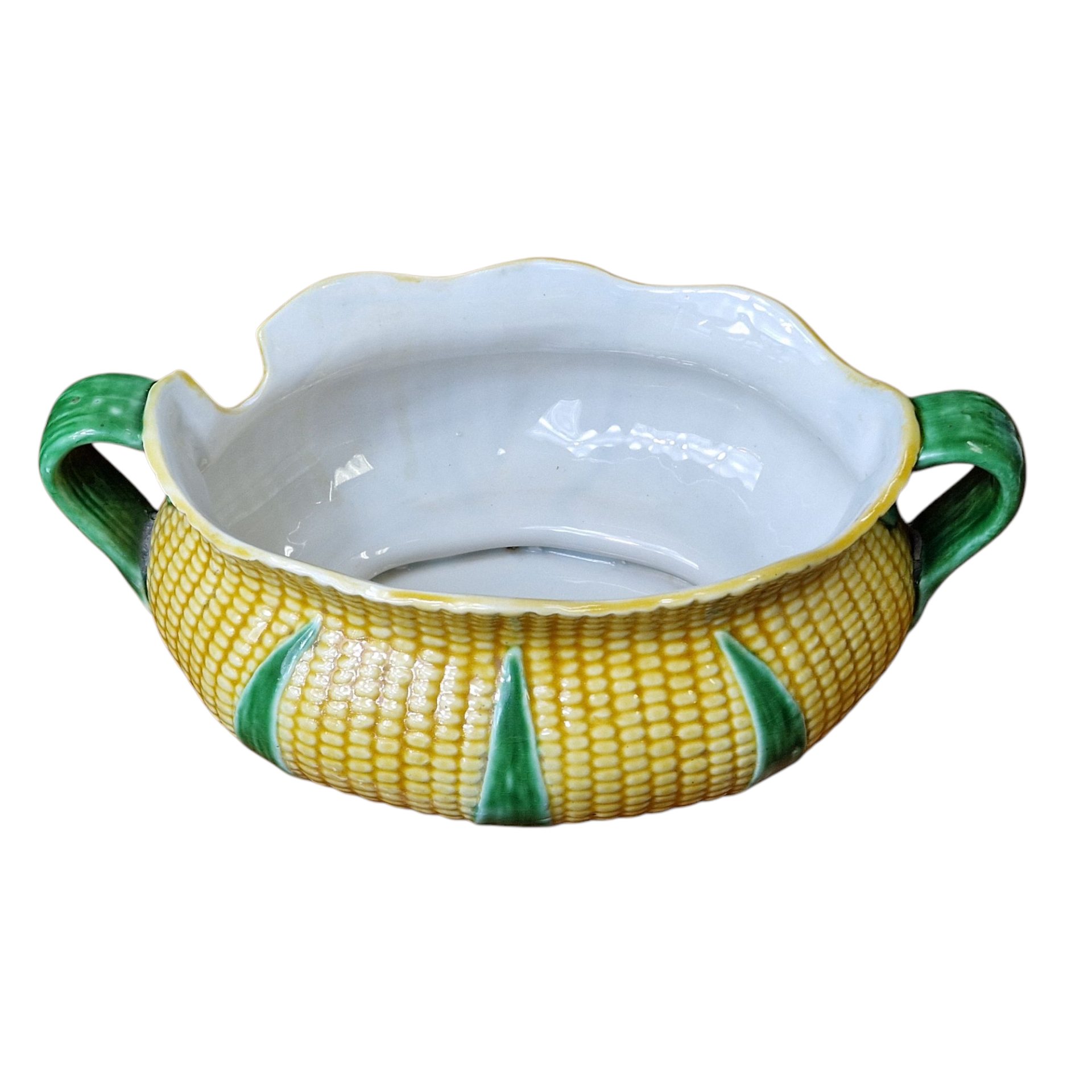Sopeira em faiança portuguesa “Milho” com colher – Faianças Belo, Caldas da Rainha (Portugal)