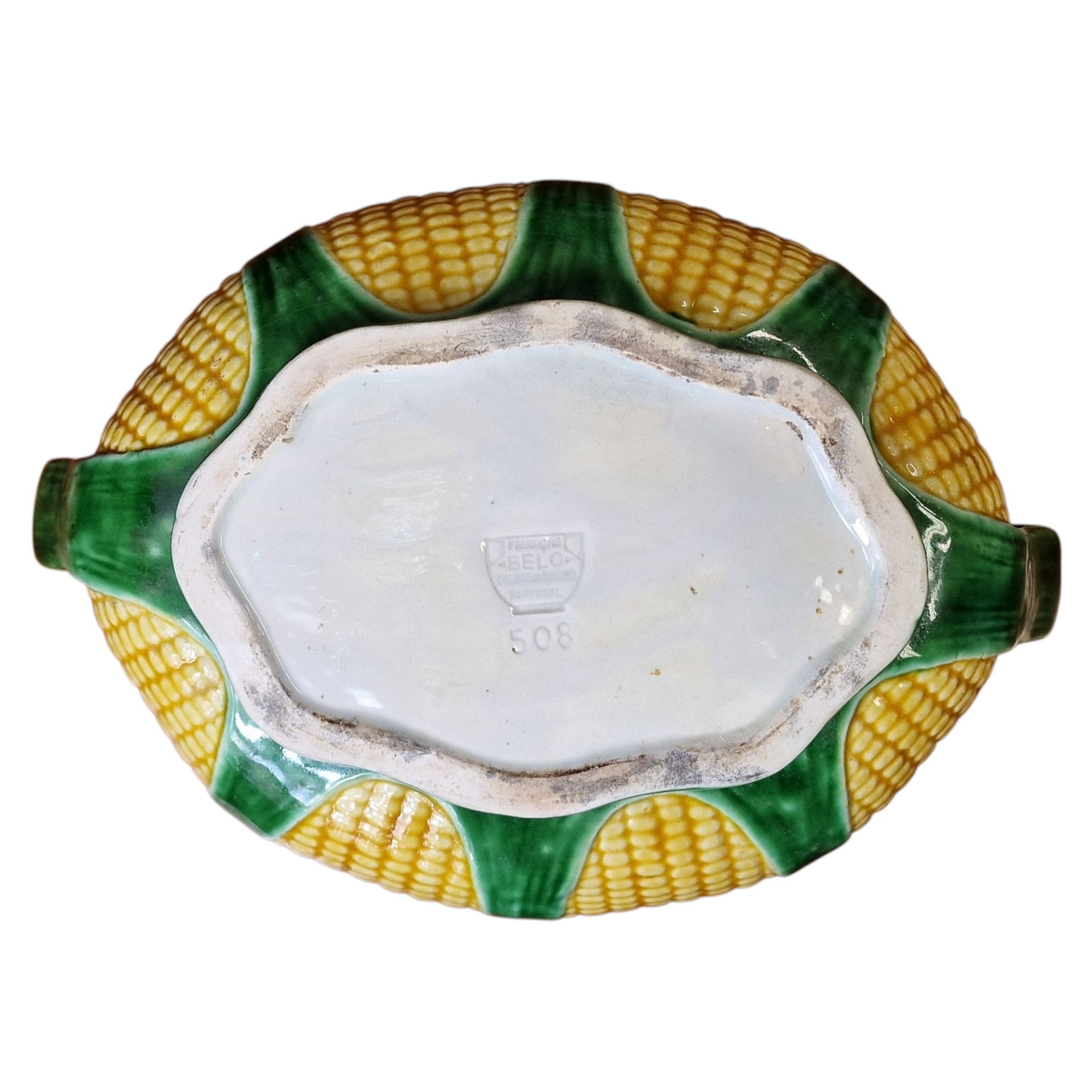 Sopeira em faiança portuguesa “Milho” com colher – Faianças Belo, Caldas da Rainha (Portugal)