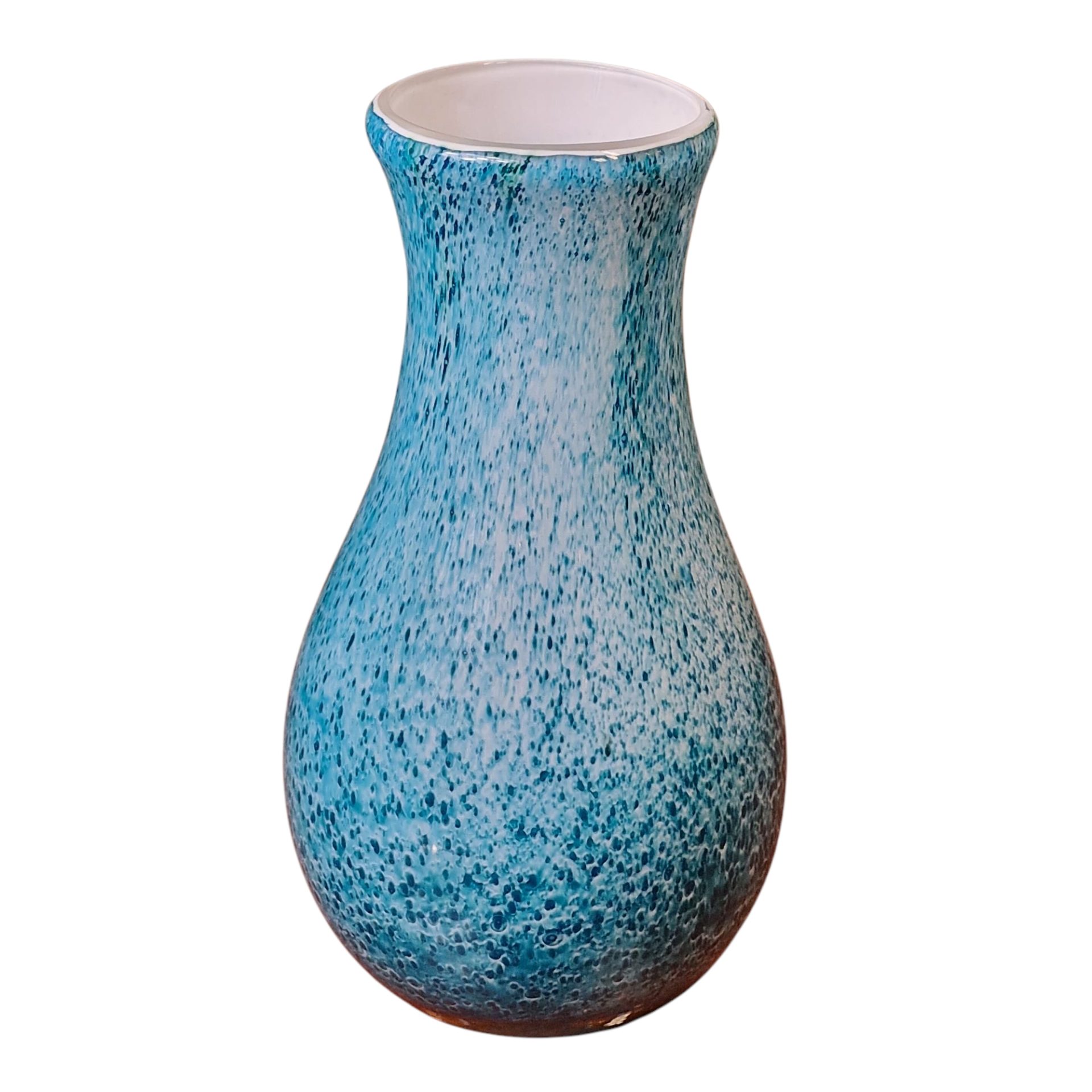 Vaso azul em vidro soprado