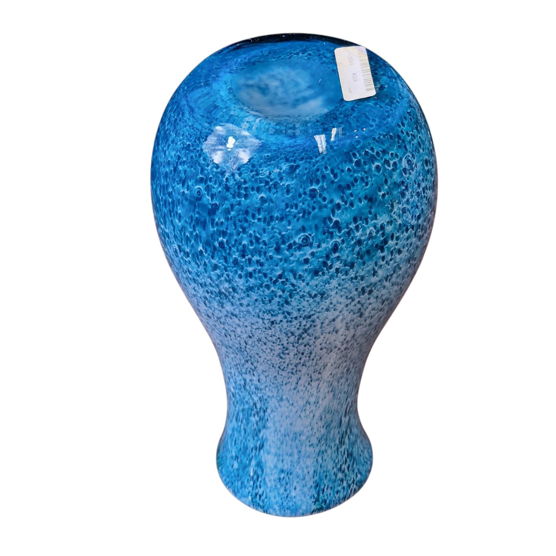 Vaso azul em vidro soprado