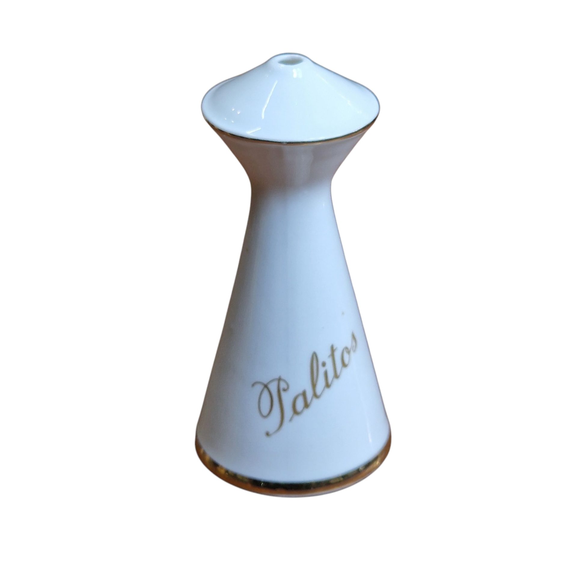 Paliteiro em porcelana branca com dourado – Coimbra S.P., Portugal