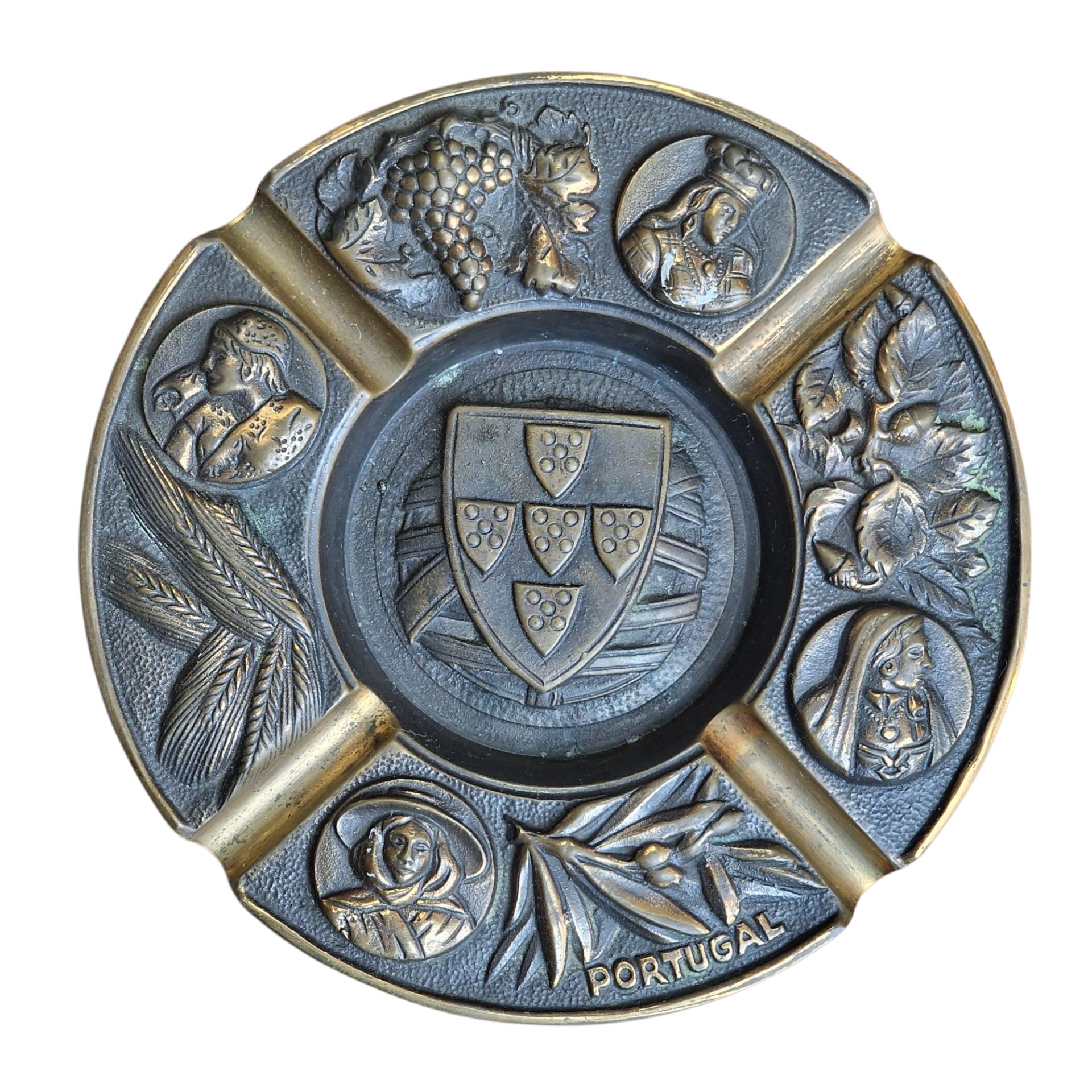 Cinzeiro Metálico com Motivos Portugueses