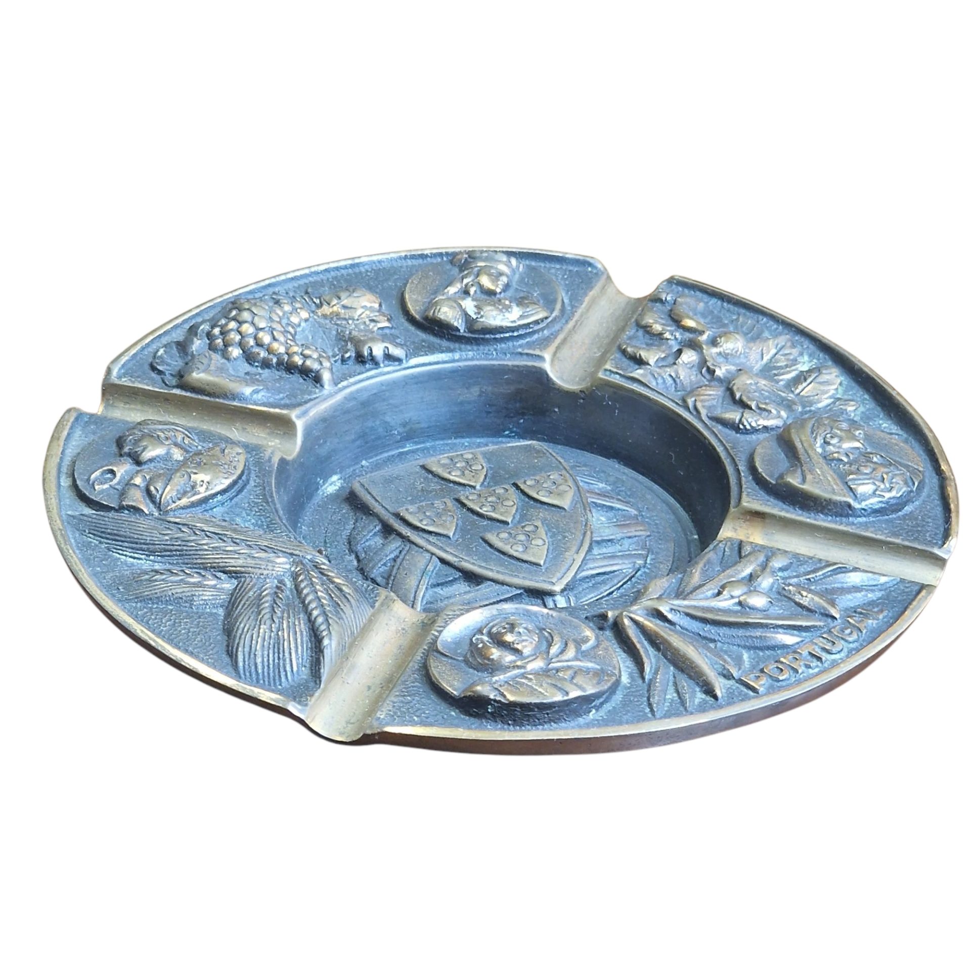 Cinzeiro Metálico com Motivos Portugueses