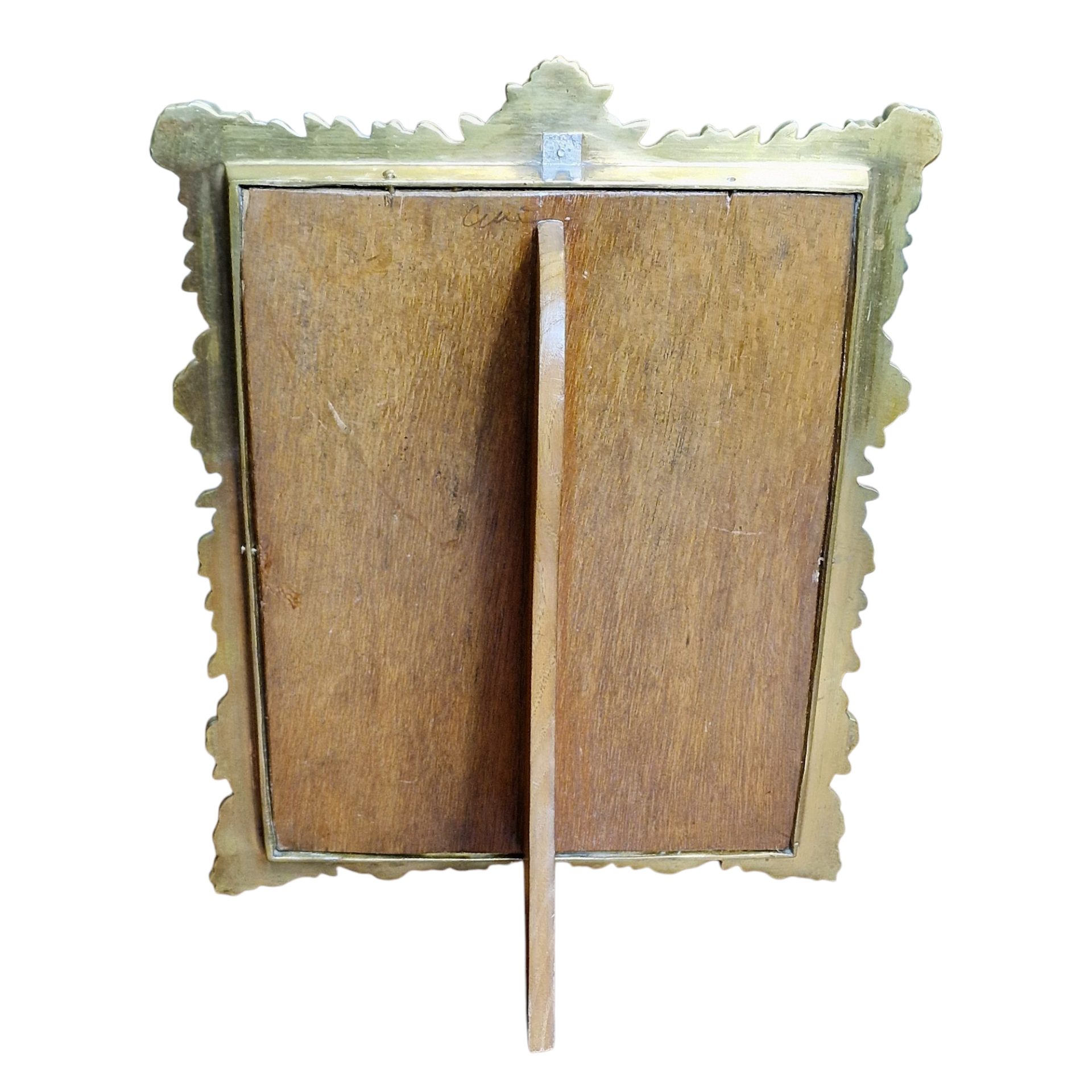 Moldura floral dourada em relevo com vidro