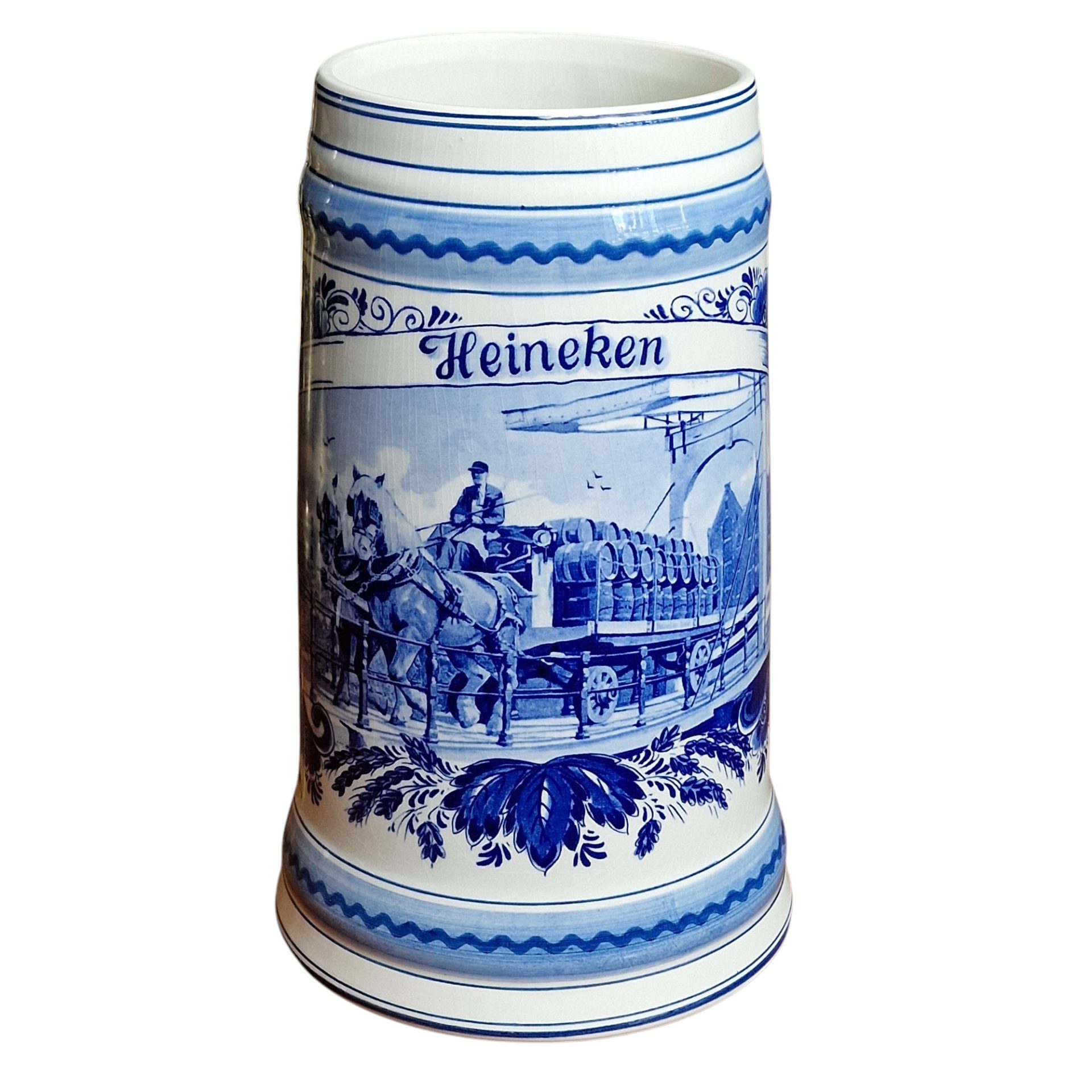 Caneca Heineken em Delft Blue – Pintura Manual Holandesa Tradicional