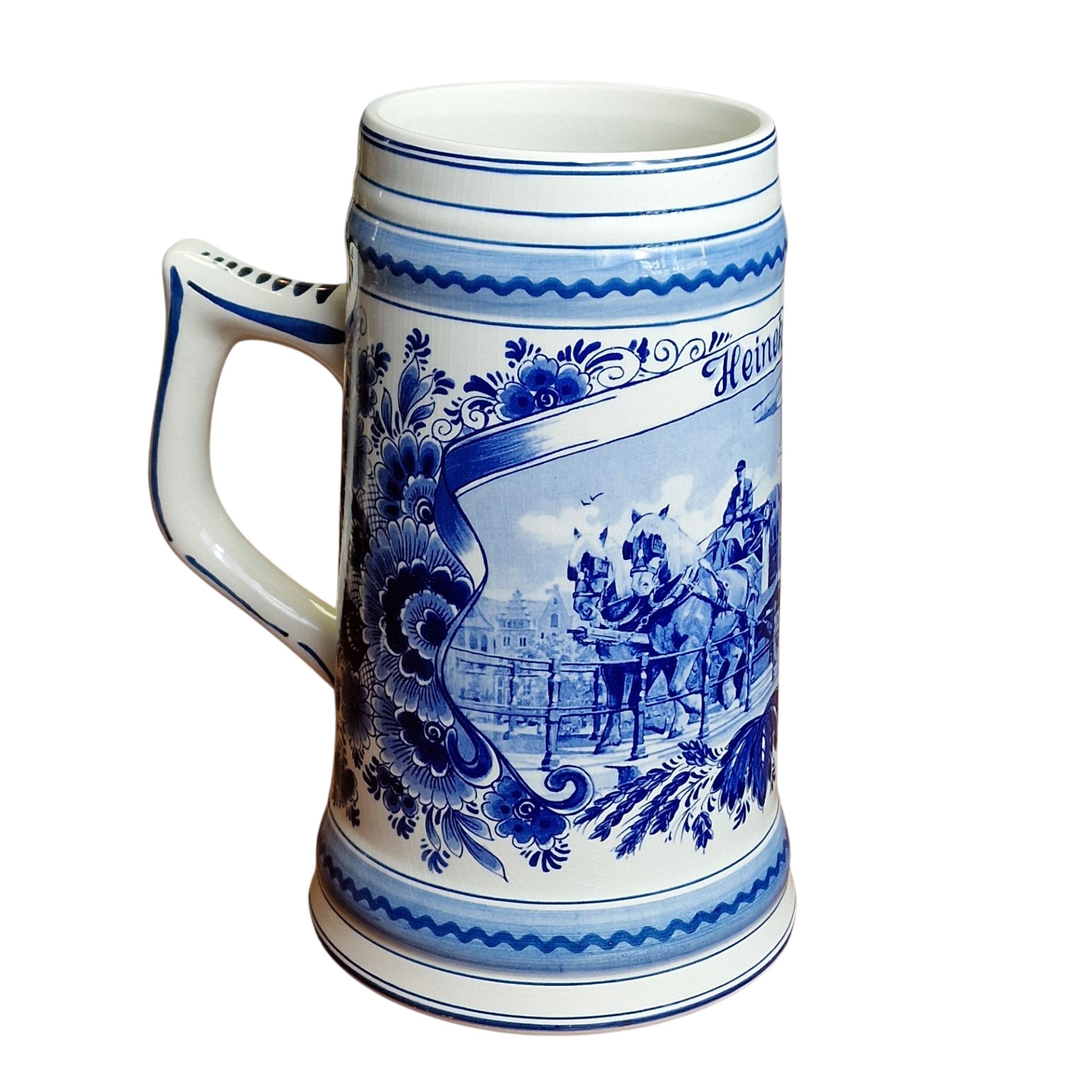 Caneca Heineken em Delft Blue – Pintura Manual Holandesa Tradicional