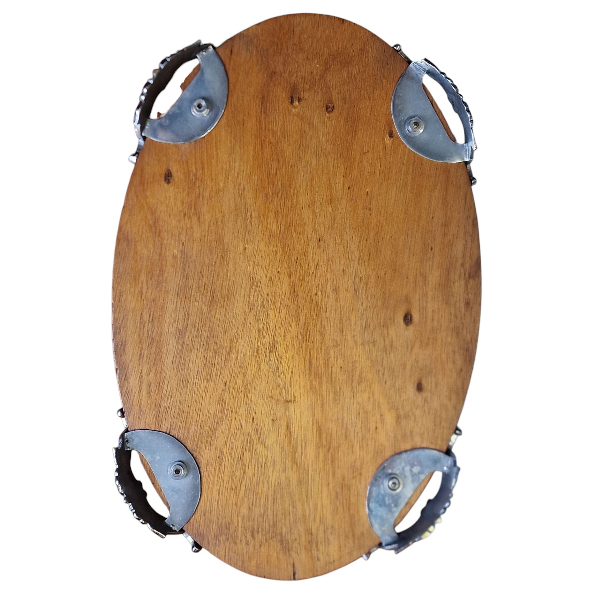 Centro de Mesa Clássico em Vidro Lapidado com Base de Espelho e Apliques em Metal Prateado