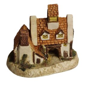 Escola Rural em Miniatura – Estatueta Decorativa em Resina Pintada à Mão