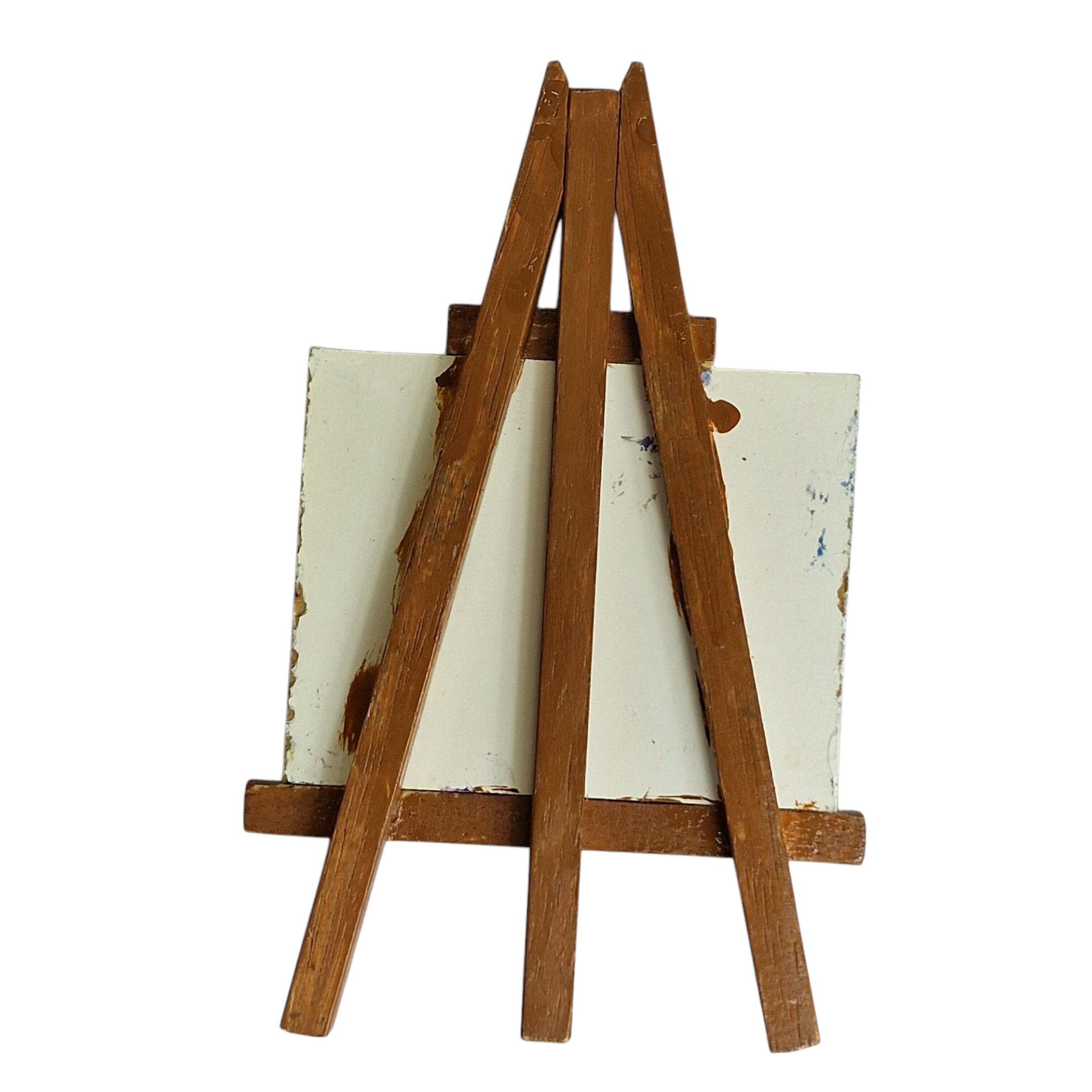 Miniatura de Paisagem Marinha com Cavalete de Madeira