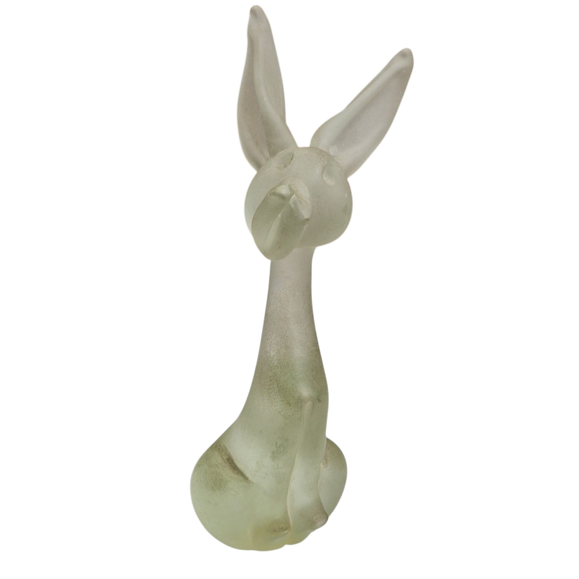 Cão estilizado em vidro esmerilado – figura decorativa contemporânea