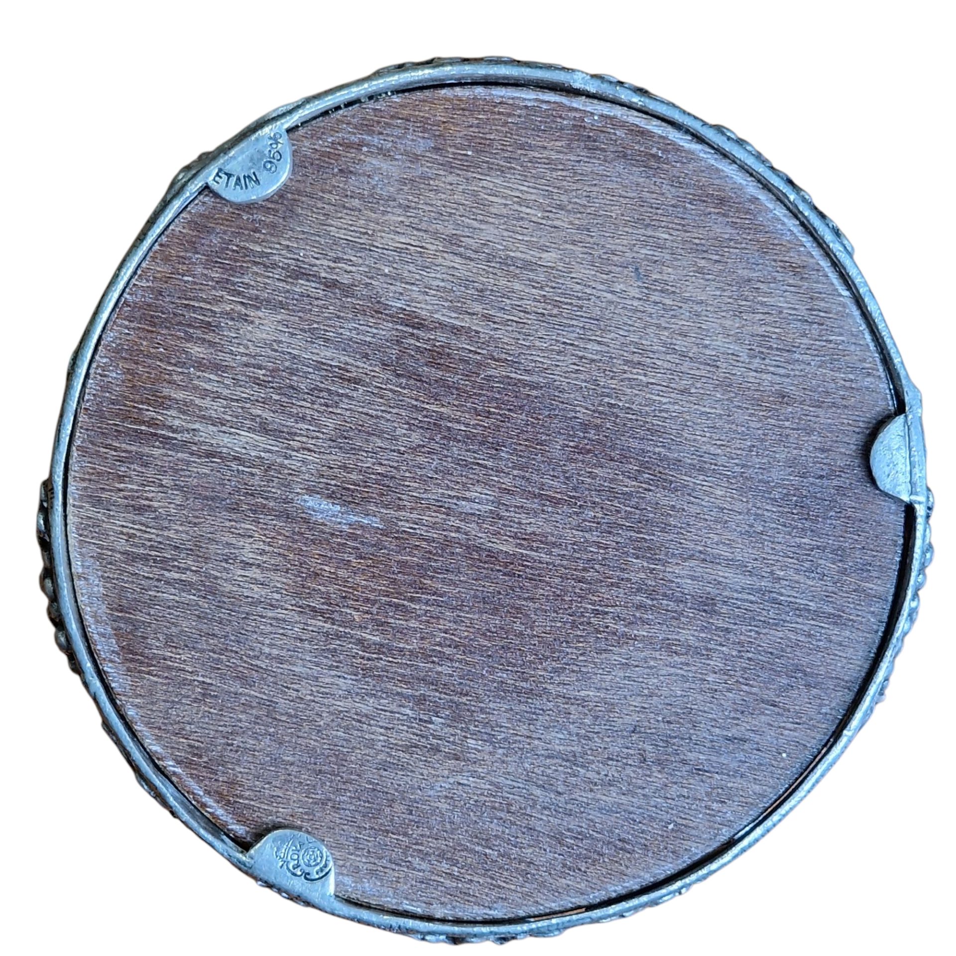 Suporte para garrafa de vinho em estanho 95% Royal com base em madeira