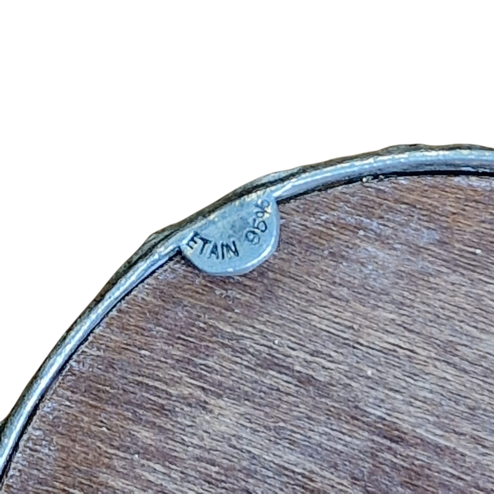 Suporte para garrafa de vinho em estanho 95% Royal com base em madeira