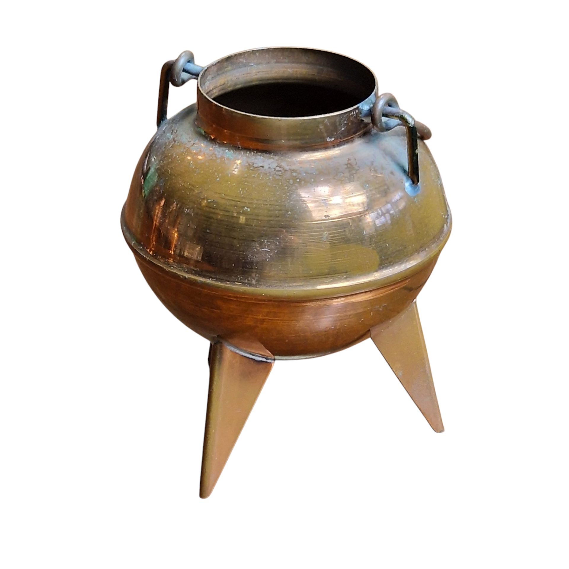 Caldeirão decorativo em cobre com três pés