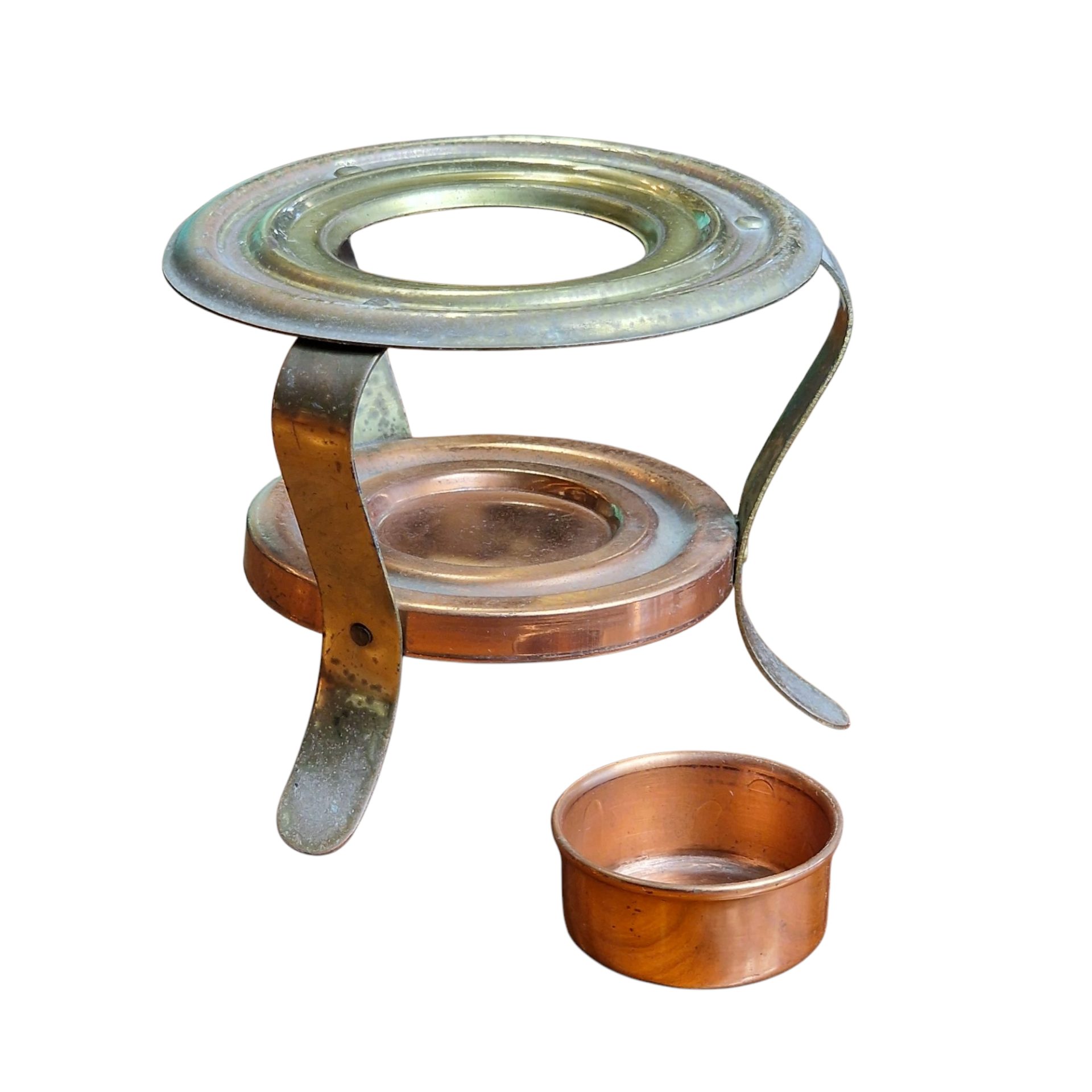 Réchaud em cobre com panela e pega longa – fabrico português