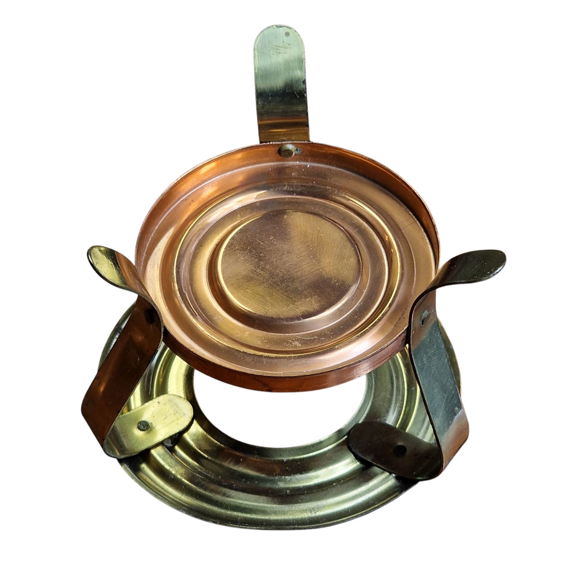 Réchaud em cobre com panela e pega longa – fabrico português