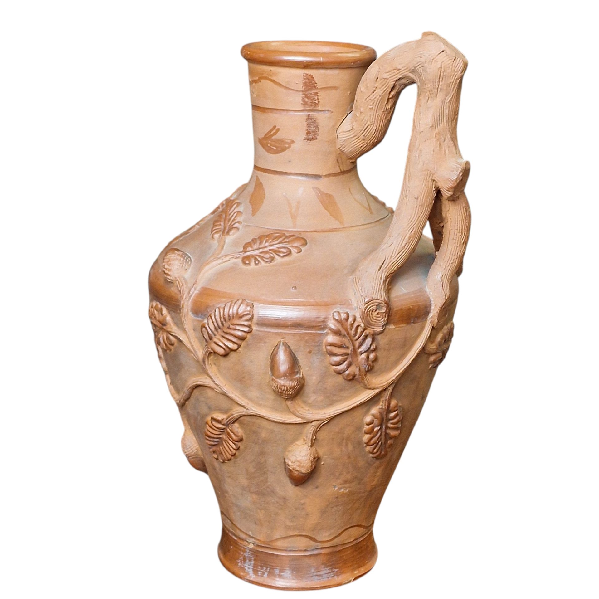 Jarra ânfora artesanal em barro com decoração de bolotas – Recordação de Estremoz - 36cm