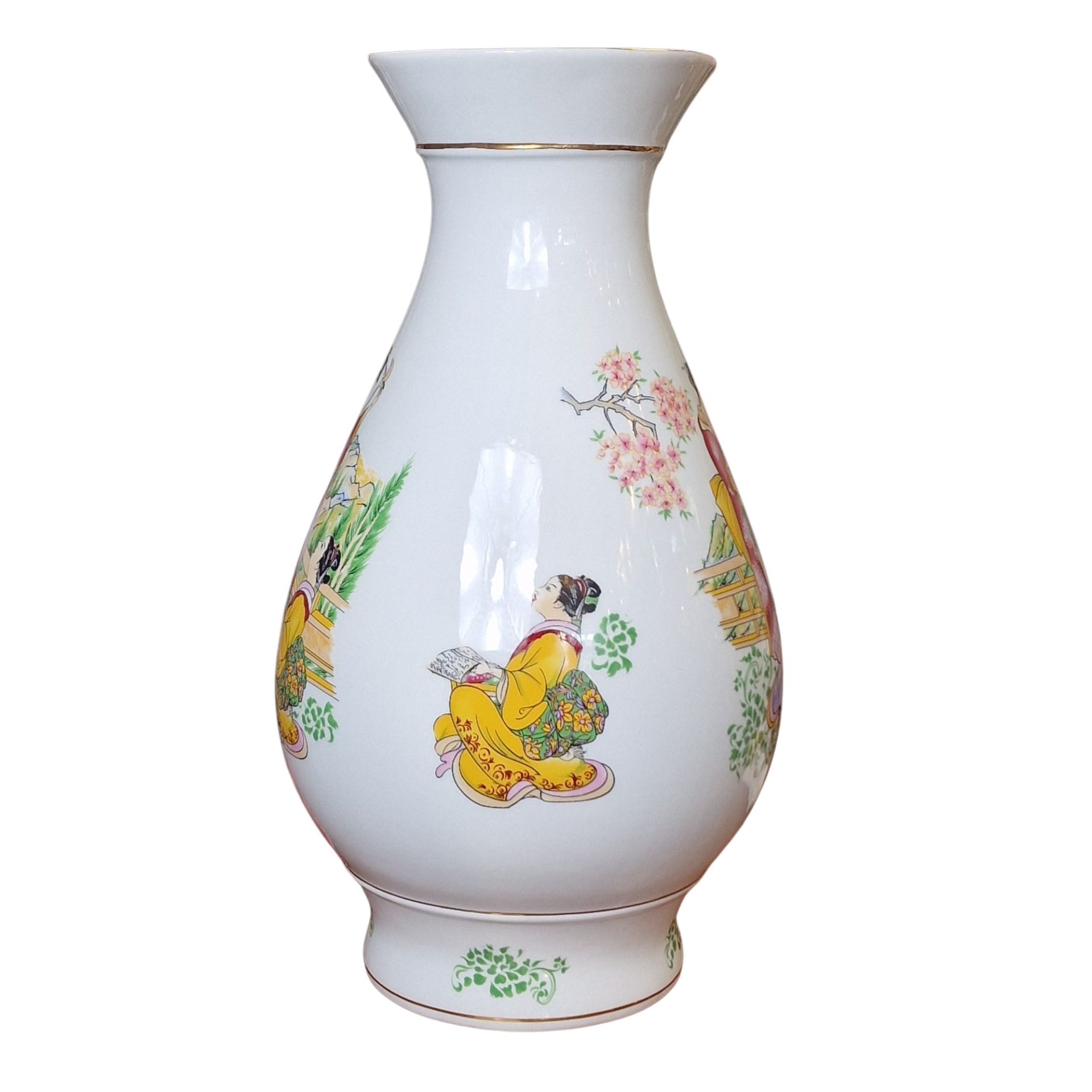 Jarra decorativa Ben Capper com cenas orientais – porcelana inglesa pintada à mão