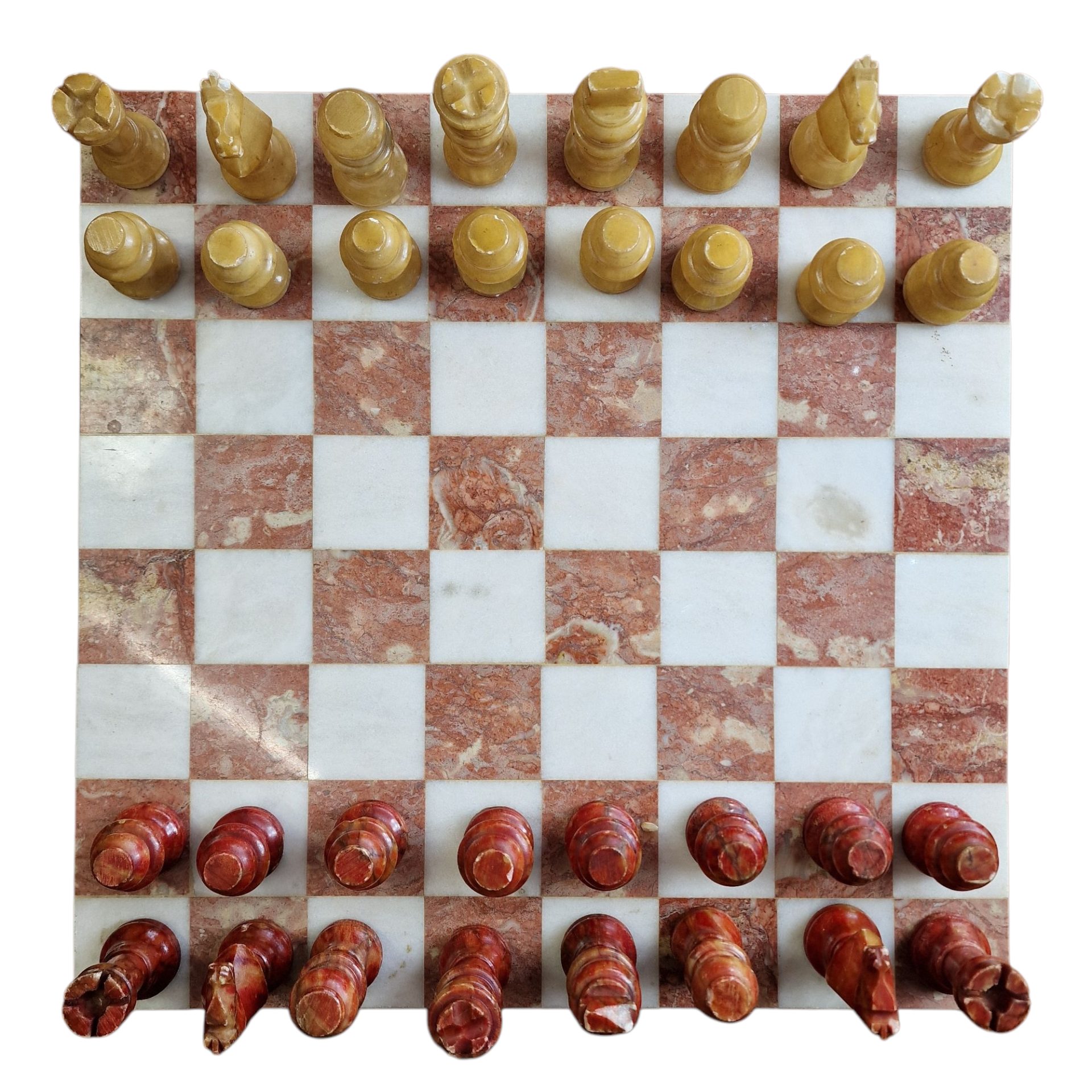 Tabuleiro de Xadrez em Pedra com Peças Completas