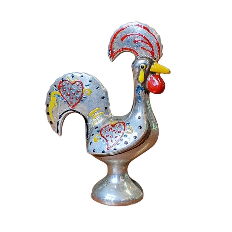 Galo de Barcelos em prata Topázio – Escultura Tradicional Portuguesa