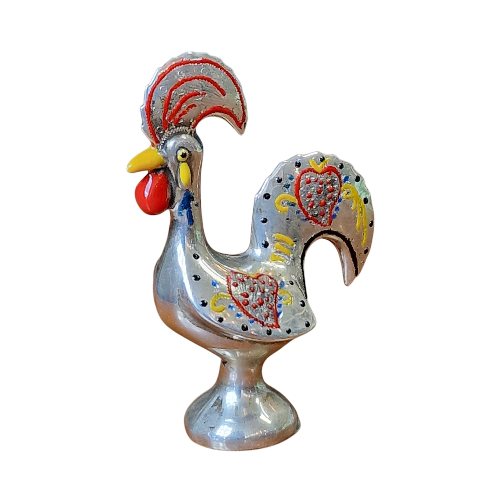 Galo de Barcelos em prata Topázio - Escultura Tradicional Portuguesa