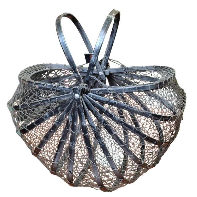 Cesta de Bambu Japonesa com Rede Dobrável