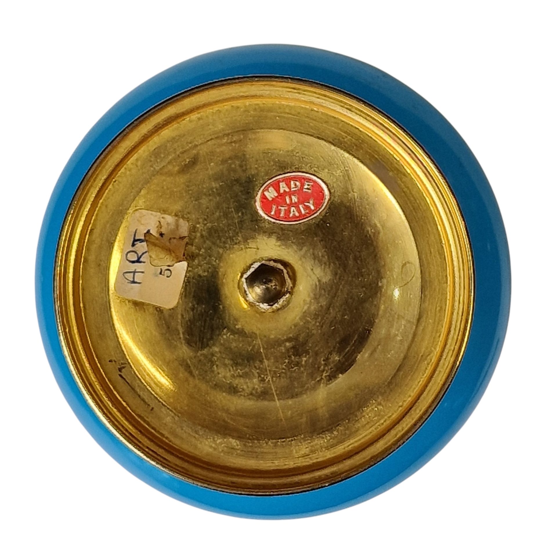 Pote decorativo azul com base dourada – Made in Italy