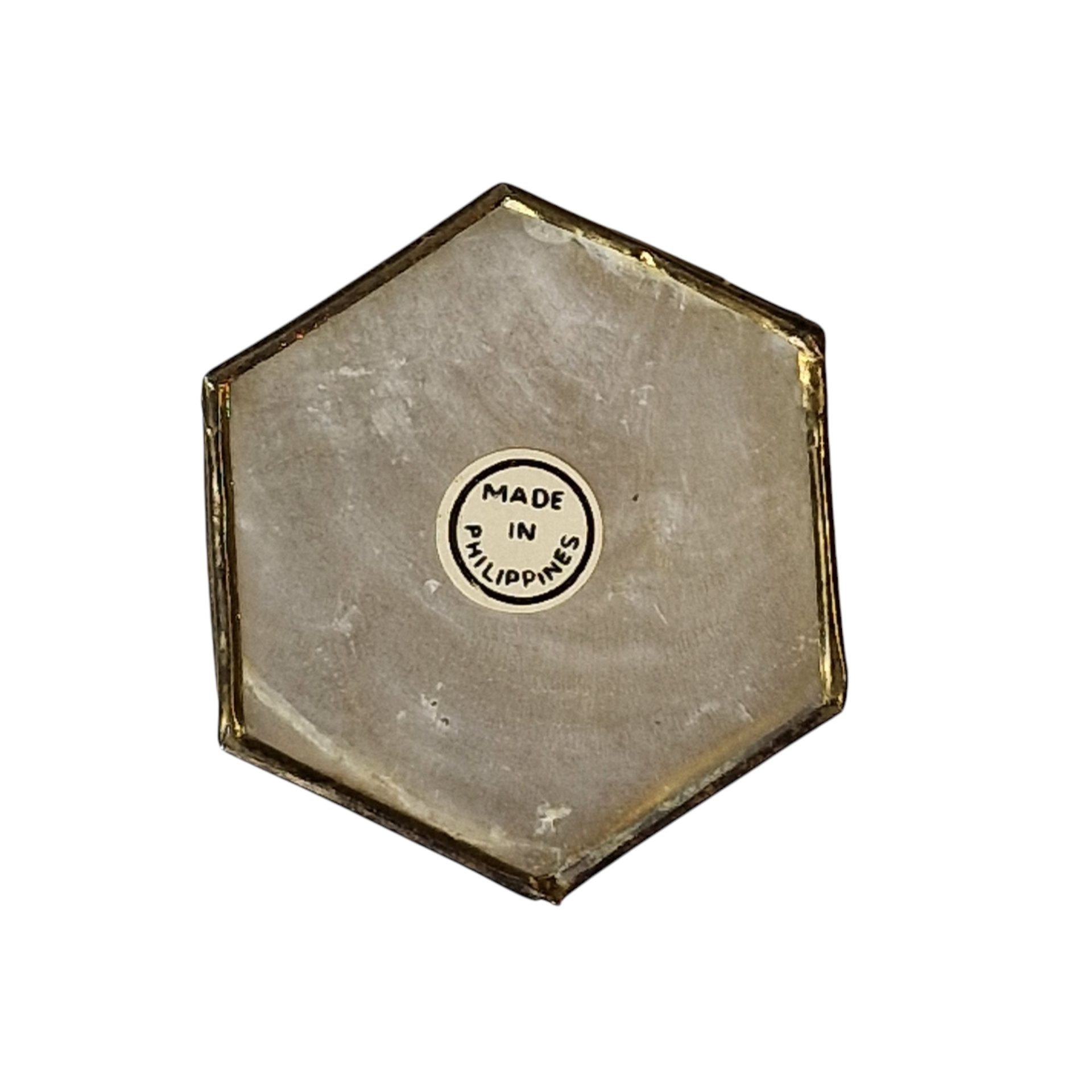 Caixa Hexagonal em Madrepérola com Estrutura Metálica – Filipinas