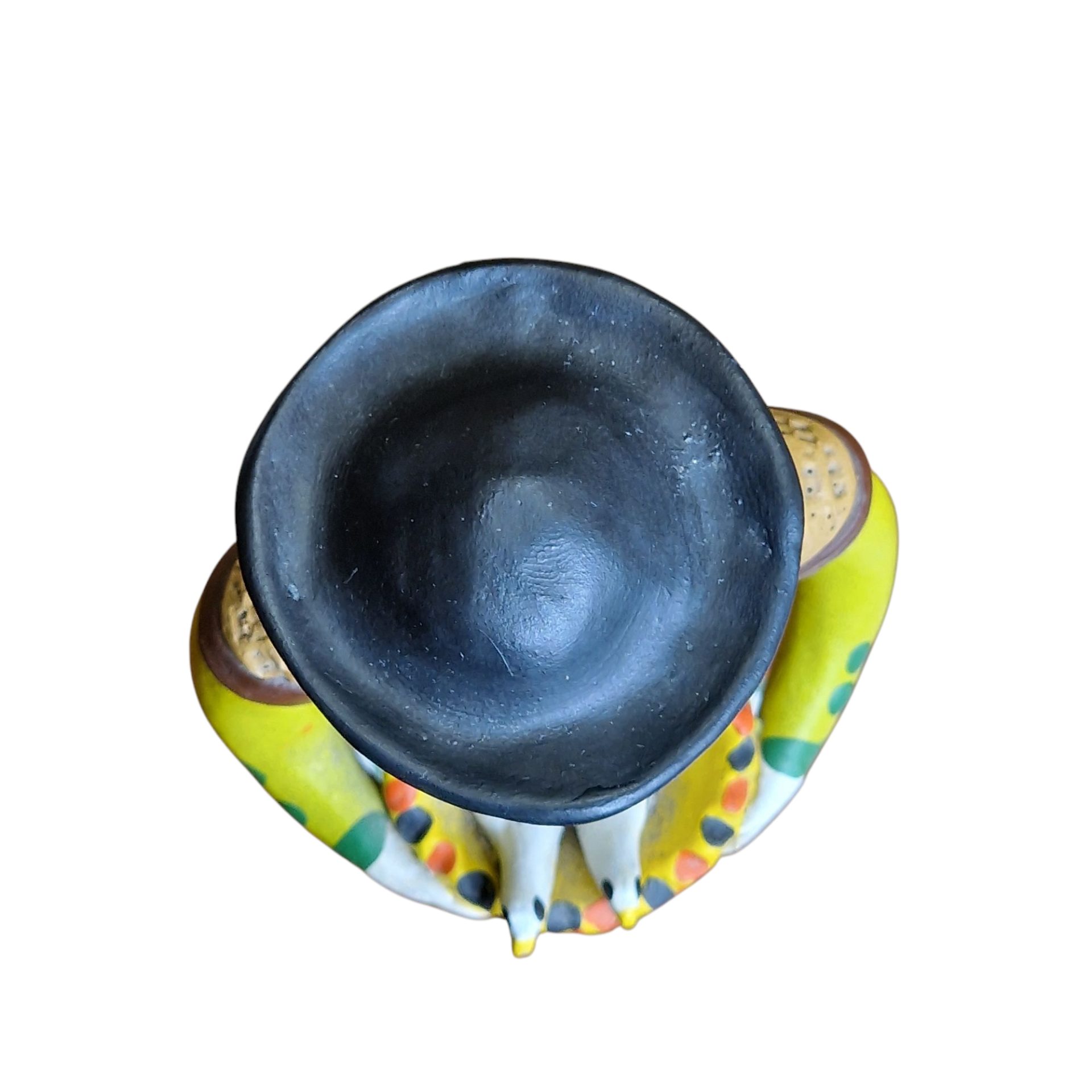 Boneco de Estremoz em Barro Policromado com Cesto de Pássaros