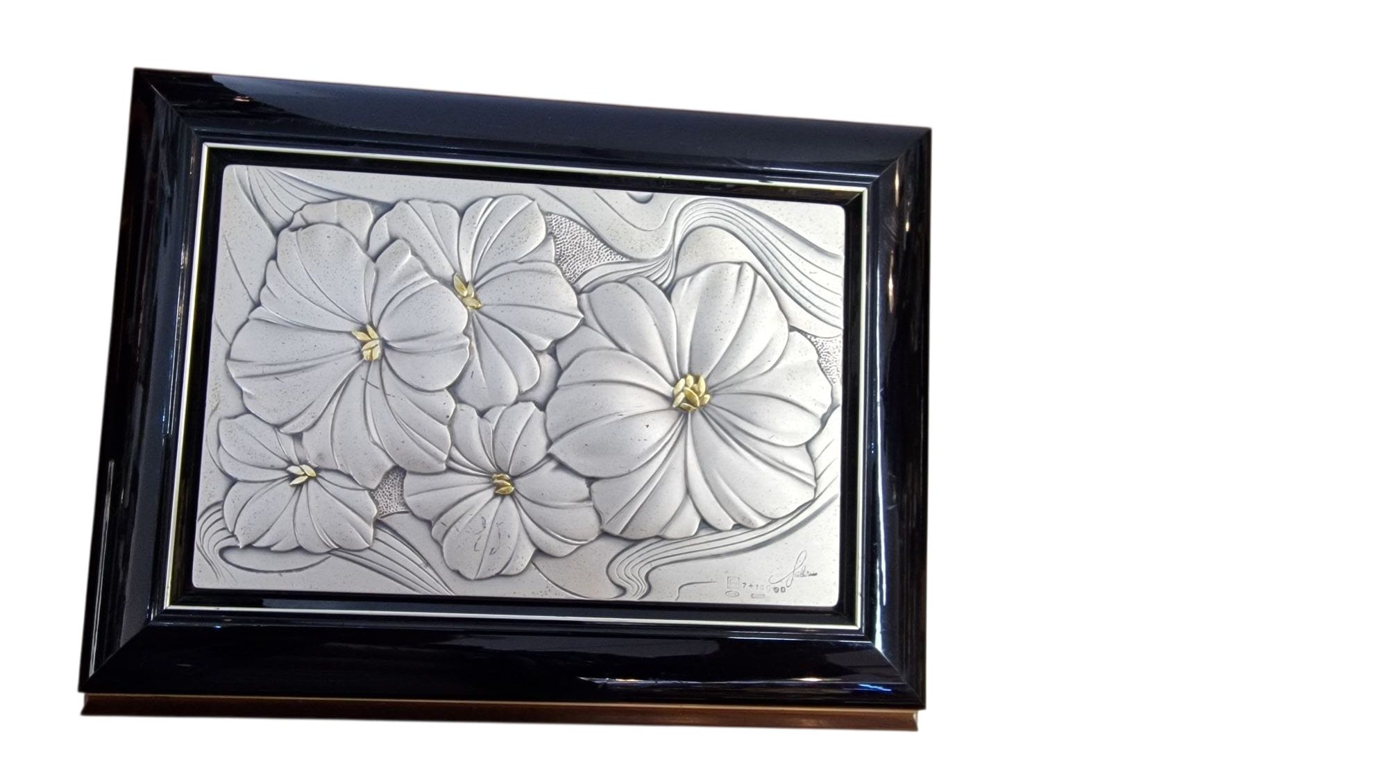 Caixa Guarda-Jóias em Madeira com Aplicação de Prata 925% – Cador