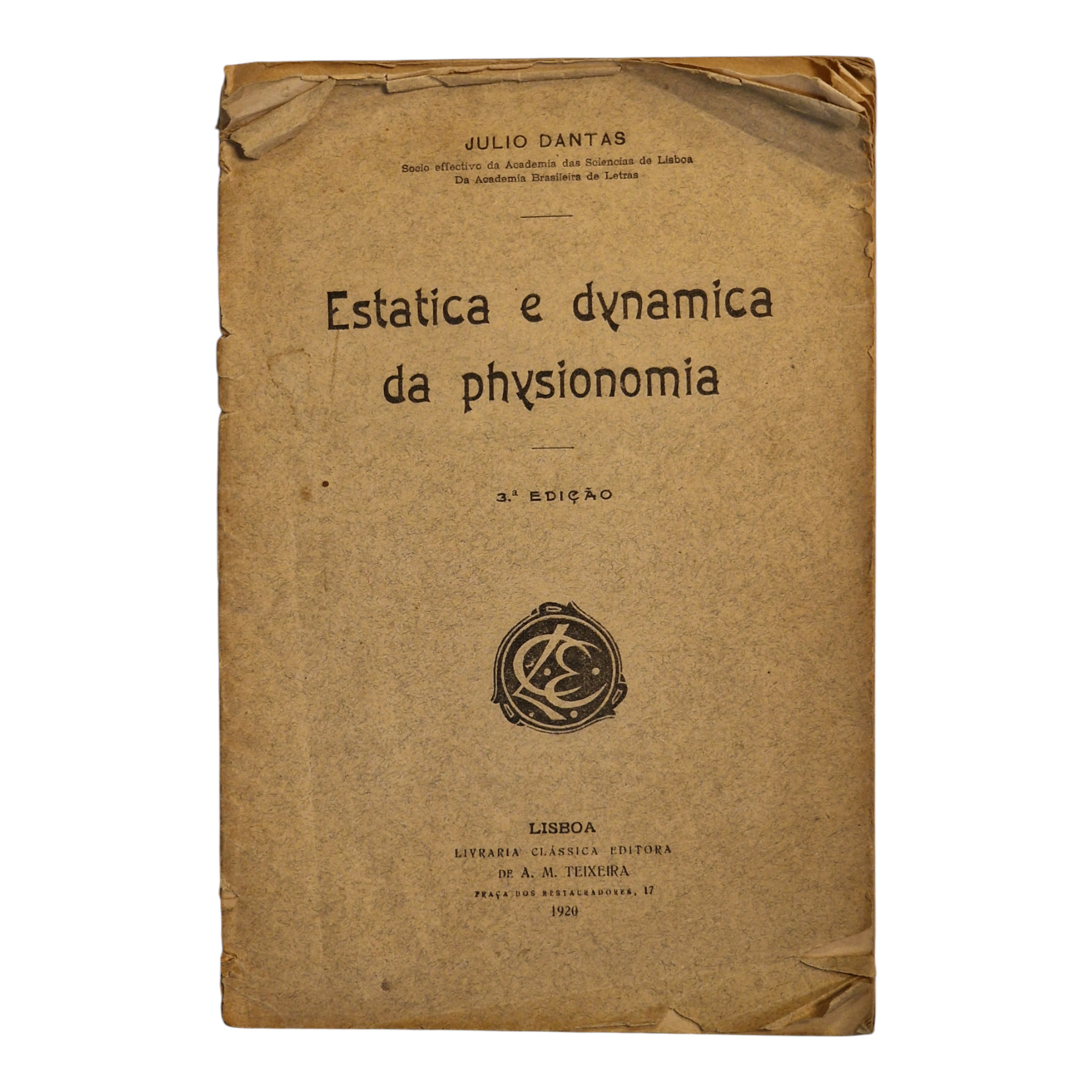 Estatica y Dynamica da Physionomia – Júlio Dantas (3.ª edição, 1920)