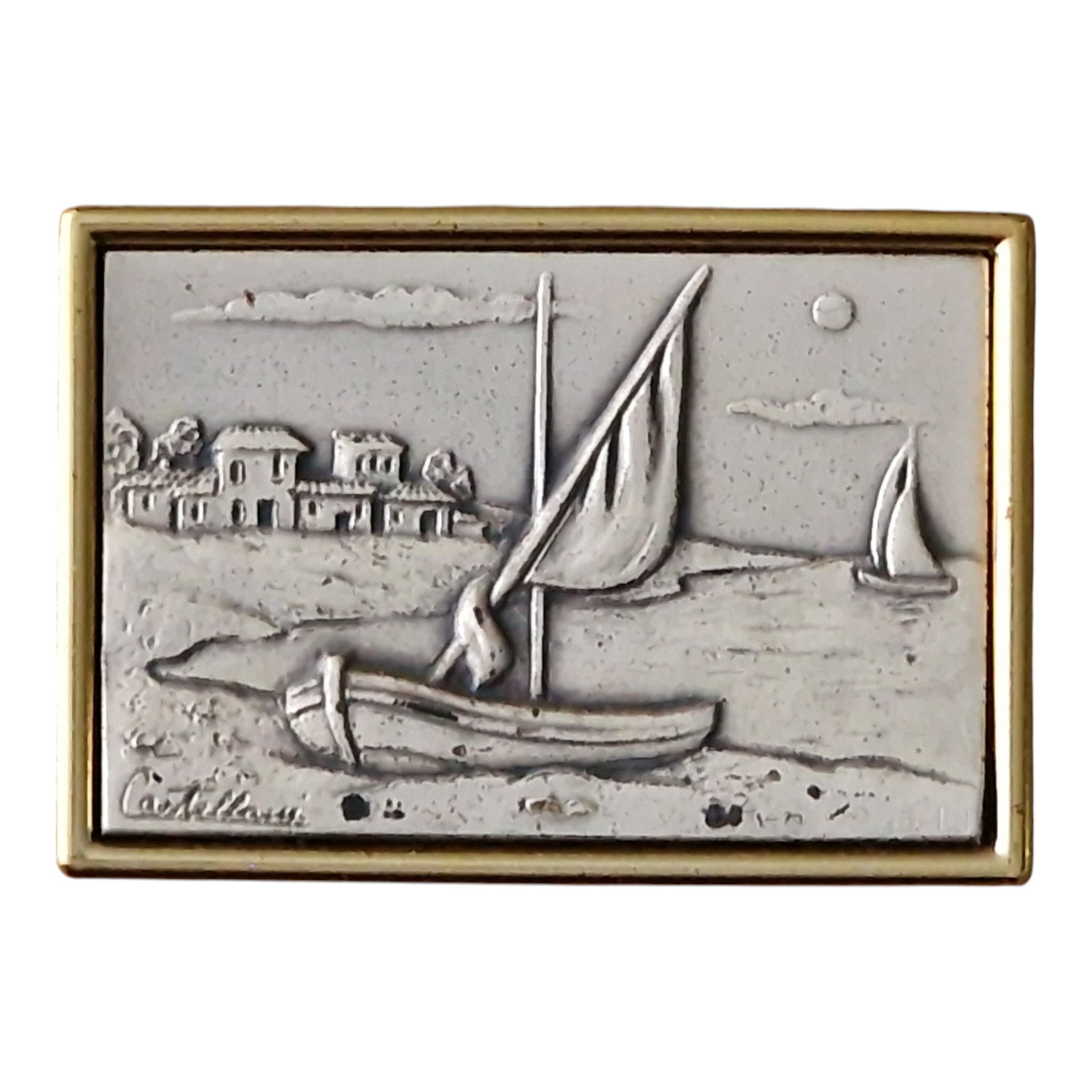 Quadro "Borgo di Case" – Acca Argenti, Itália – Prata 925