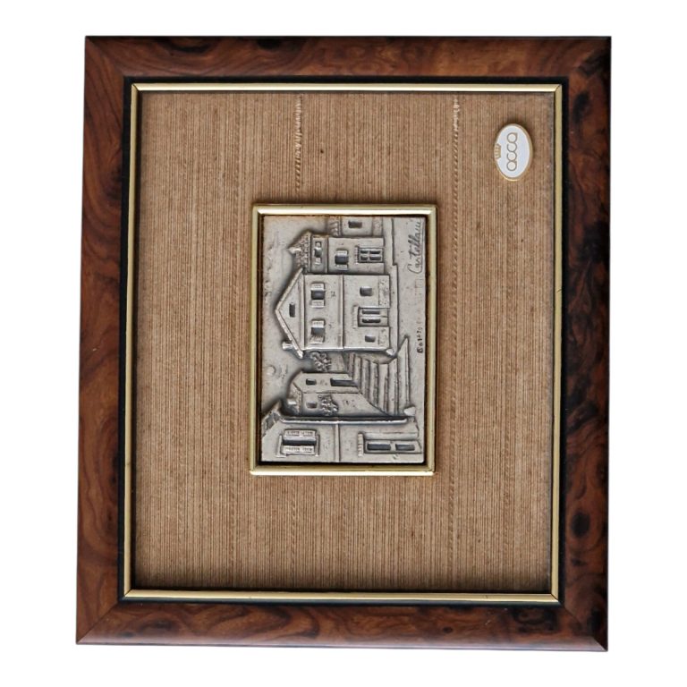 Quadro “Borghetto di Case” – Acca Argenti, Itália – Prata 925