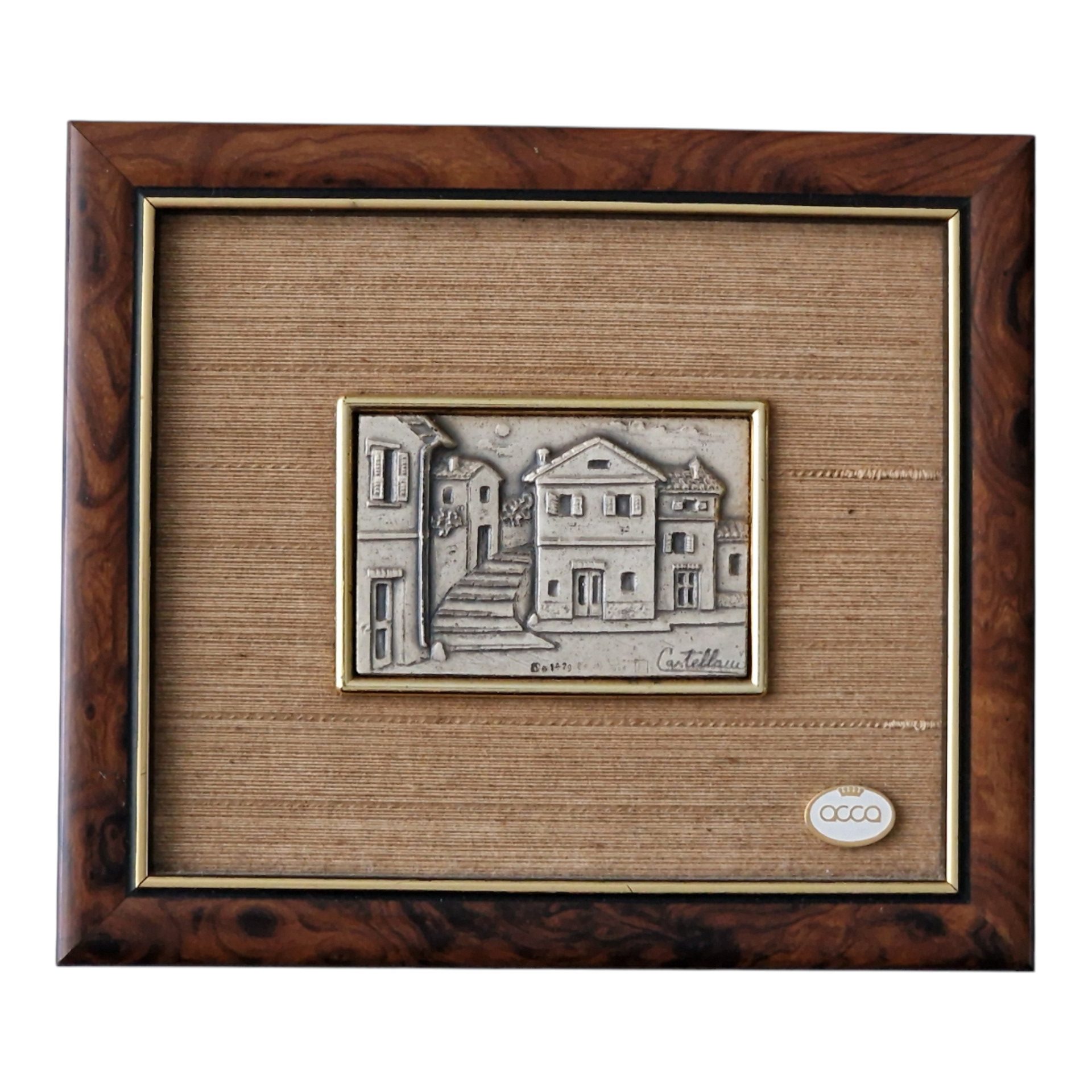 Quadro “Borghetto di Case” – Acca Argenti, Itália – Prata 925
