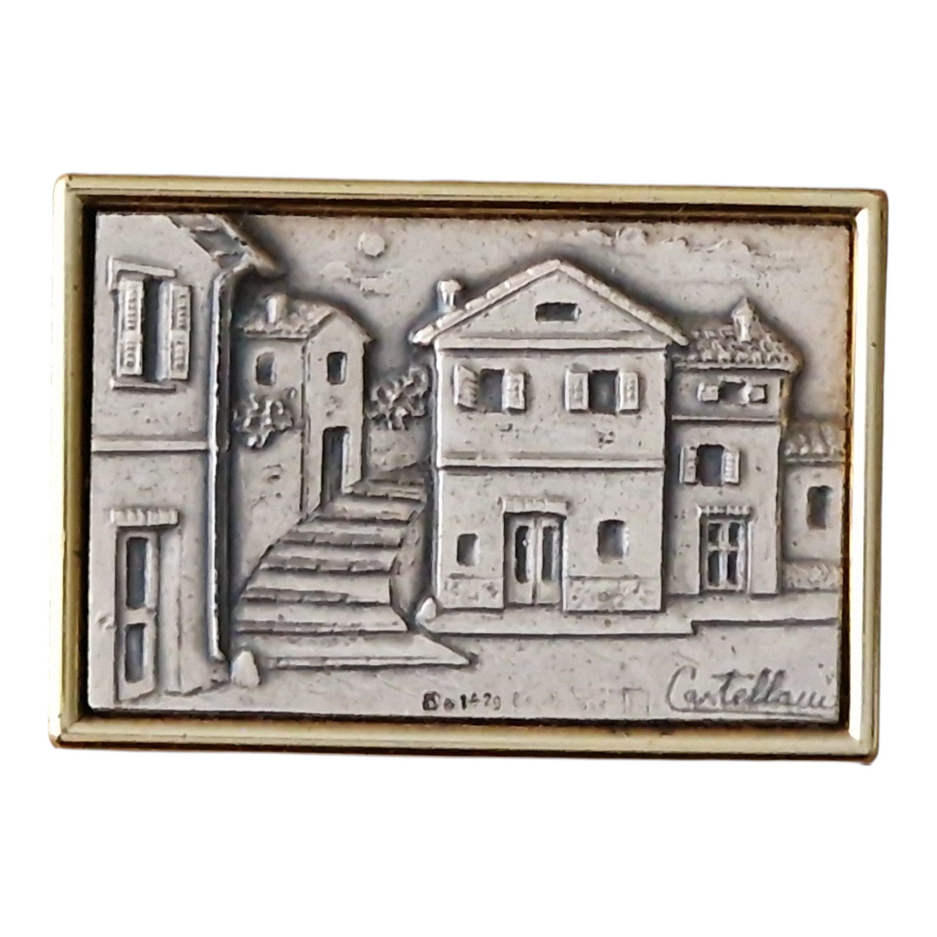 Quadro “Borghetto di Case” – Acca Argenti, Itália – Prata 925