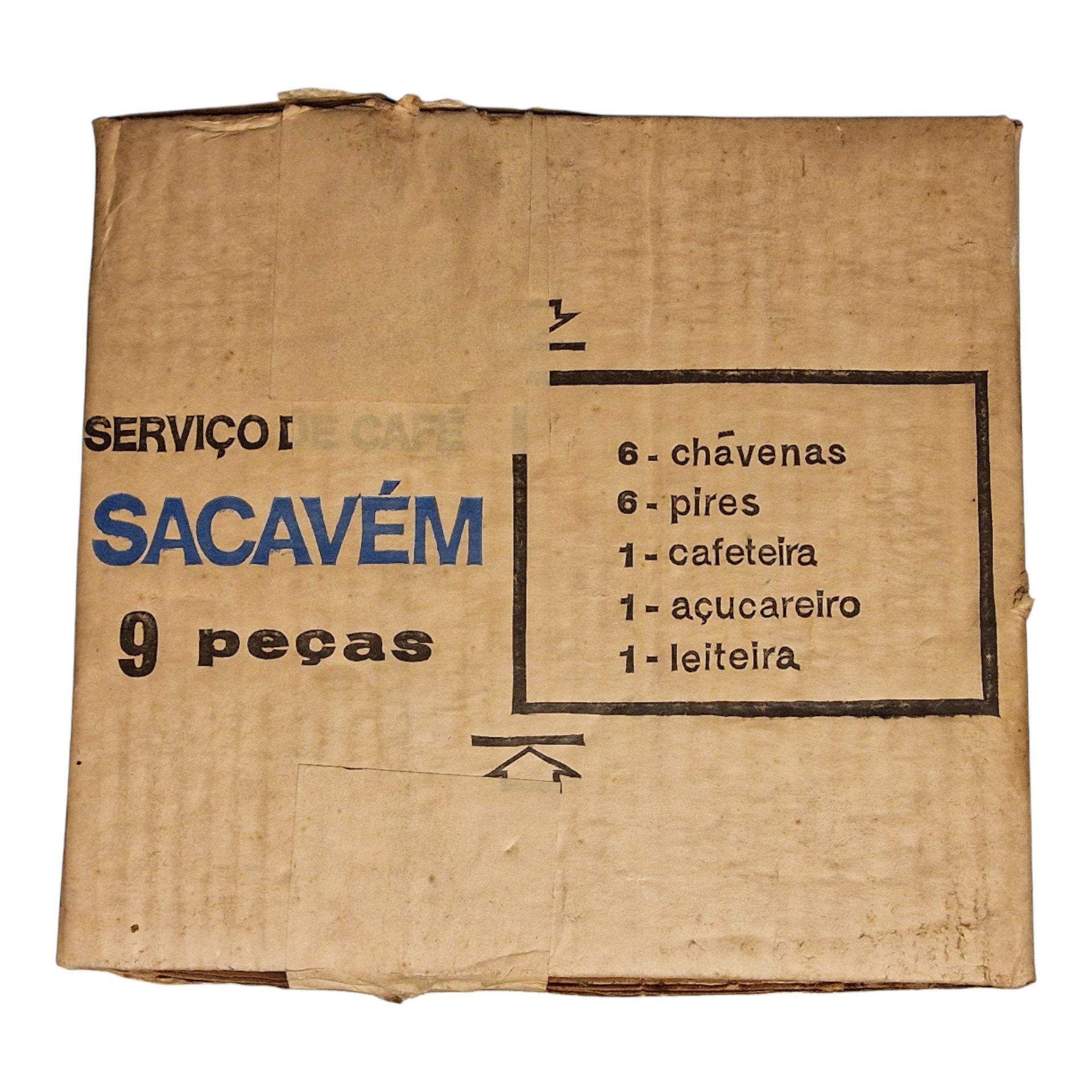 Serviço de Café Sacavém – Modelo 336 Preto – 9 Peças na Caixa Original