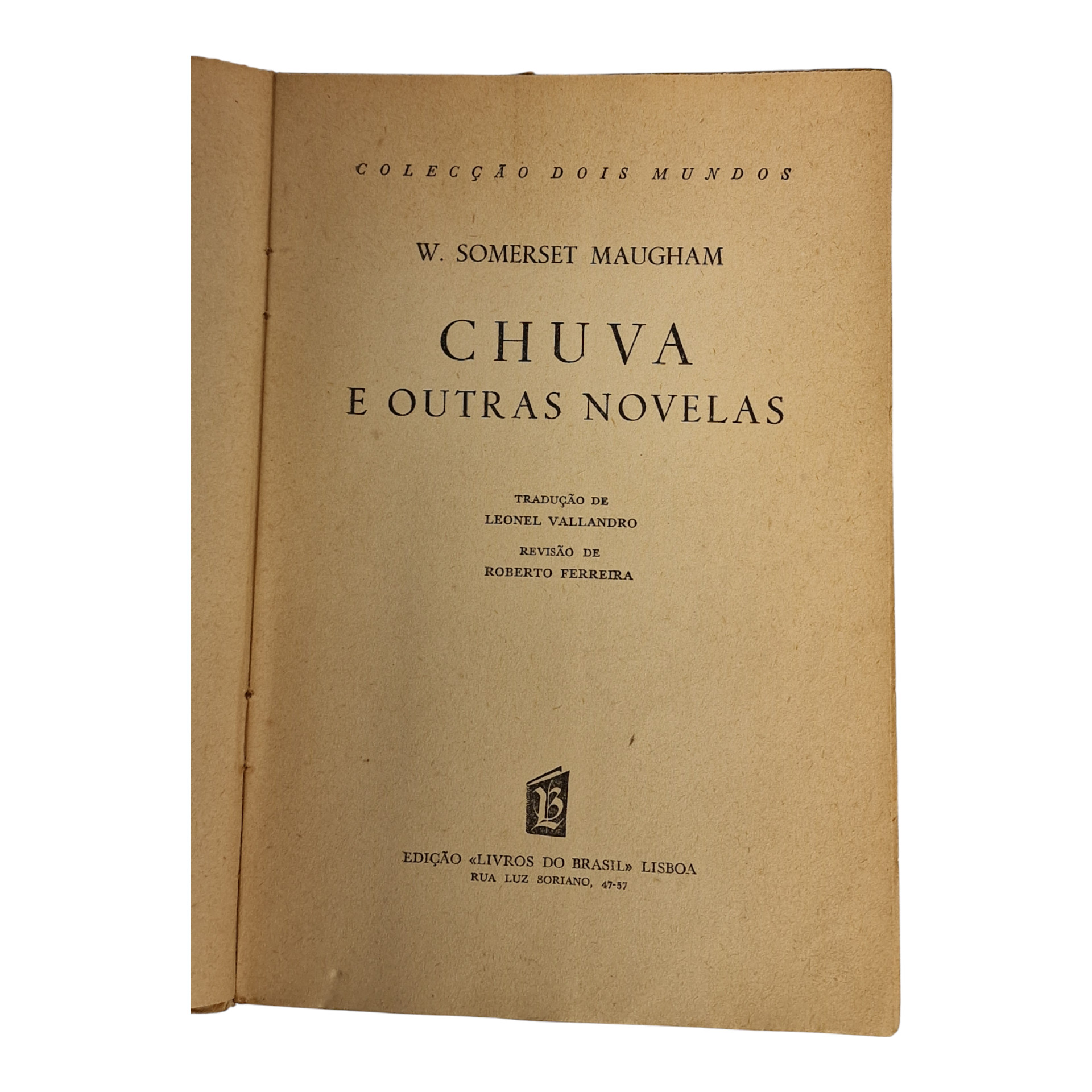 Chuva e Outras Novelas – W. Somerset Maugham