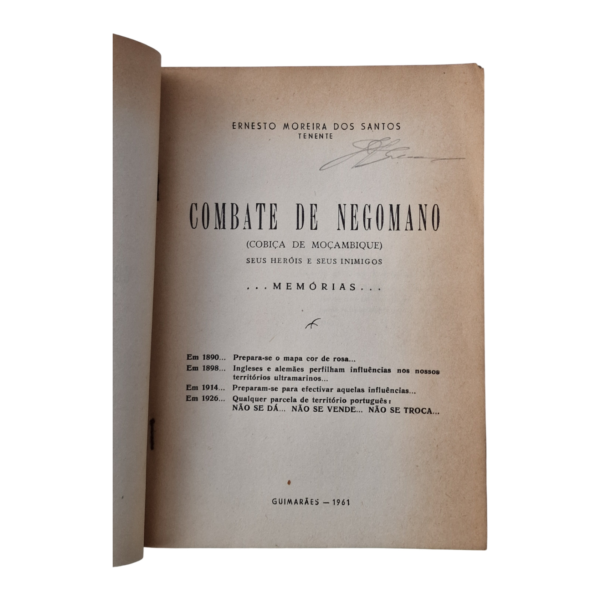 Cobiça de Moçambique – Combate de Negomano, Tenente Ernesto Moreira dos Santos (1961)