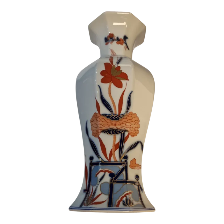 Jarra Vista Alegre “Imari” – Porcelana pintada à mão com ouro – 30 cm