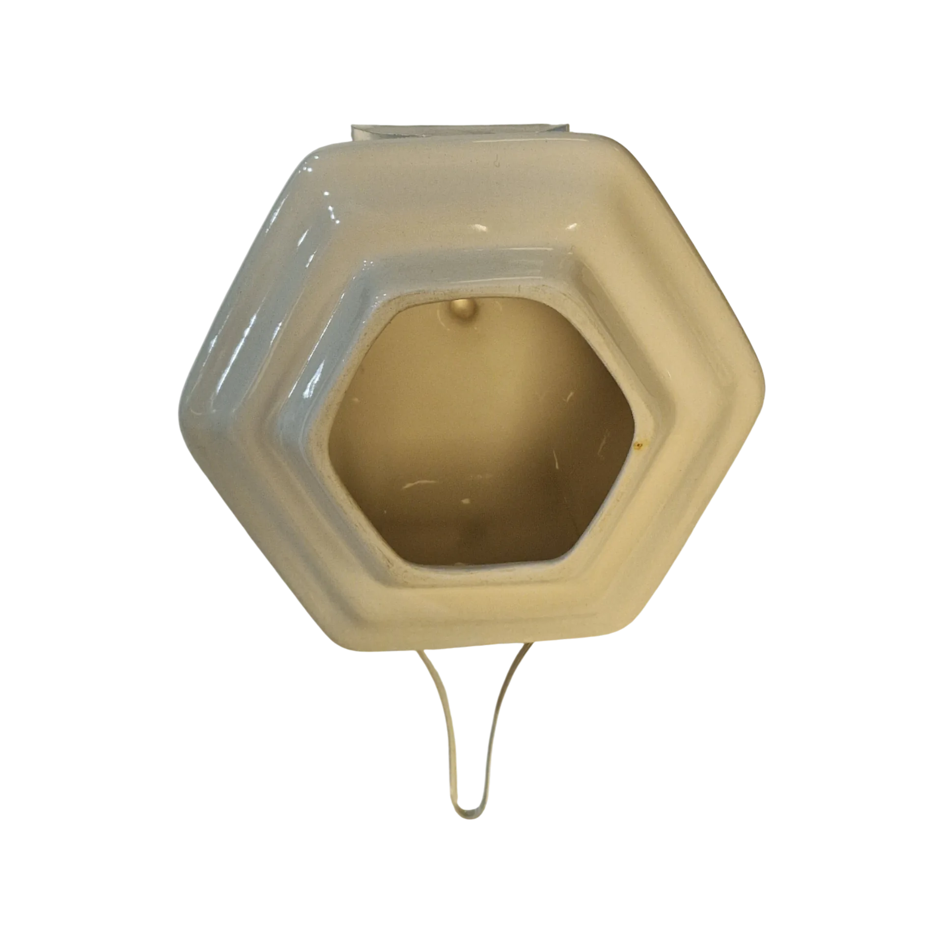 Pote decorativo hexagonal com tampa em porcelana PANDA 35,5cm
