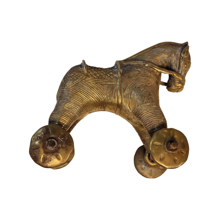 Cavalo de Bronze Tradicional Indiano “Khilauna Ghoda” – Rajastão – Meados do Século XX