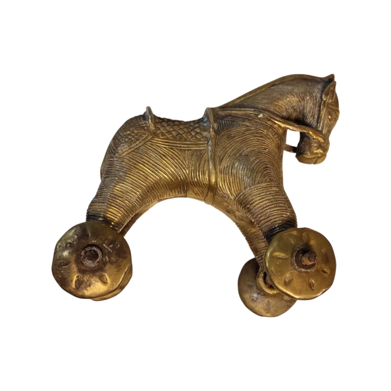 Cavalo de Bronze Tradicional Indiano “Khilauna Ghoda” – Rajastão – Meados do Século XX