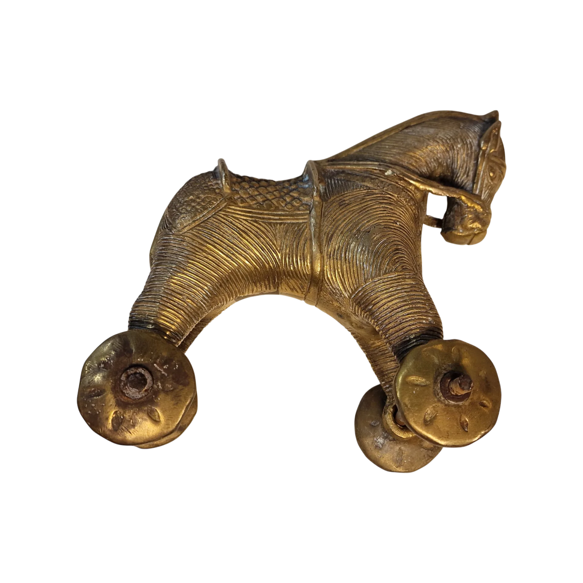 Cavalo de Bronze Tradicional Indiano "Khilauna Ghoda" – Rajastão – Meados do Século XX